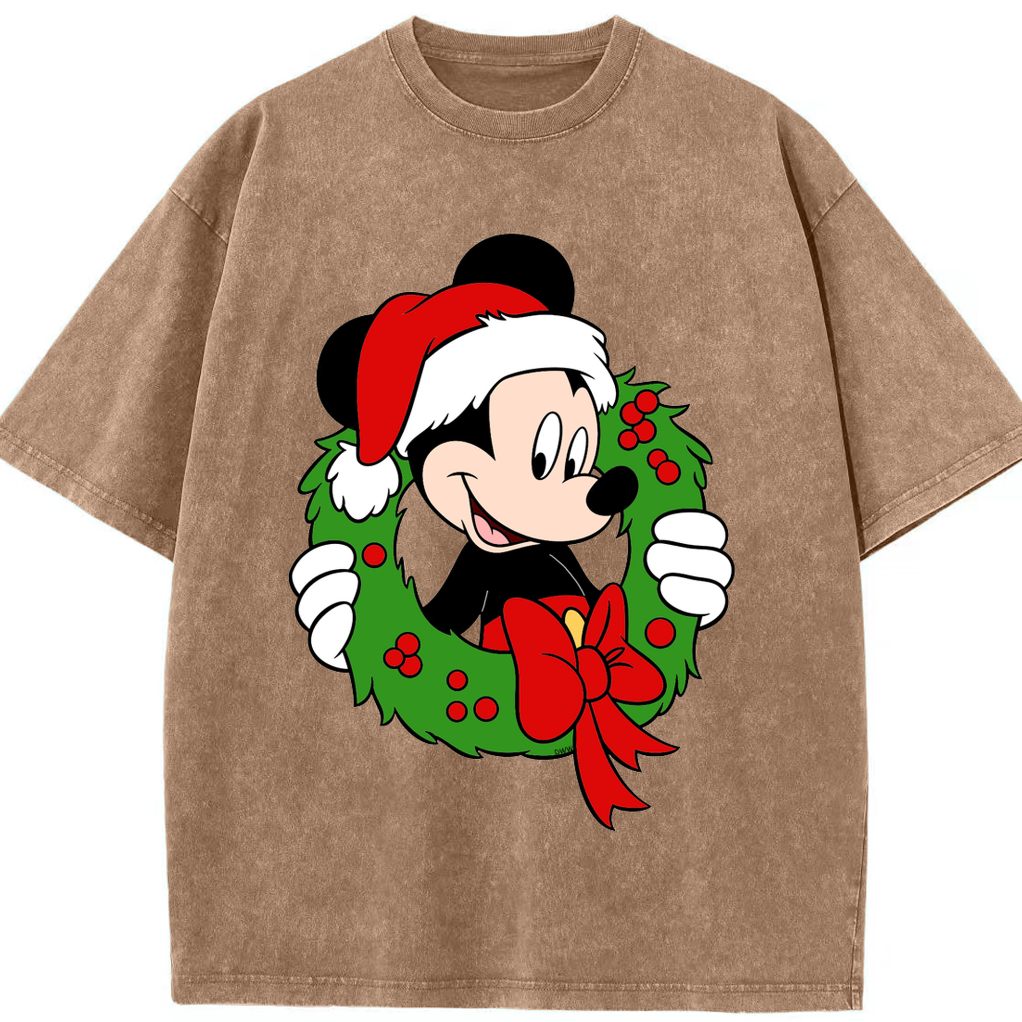 （画像用） ミッキーマウス Mickey Mouse 綿100% ヴィンテージ風 半袖Tシャツ（フロントプリント）
