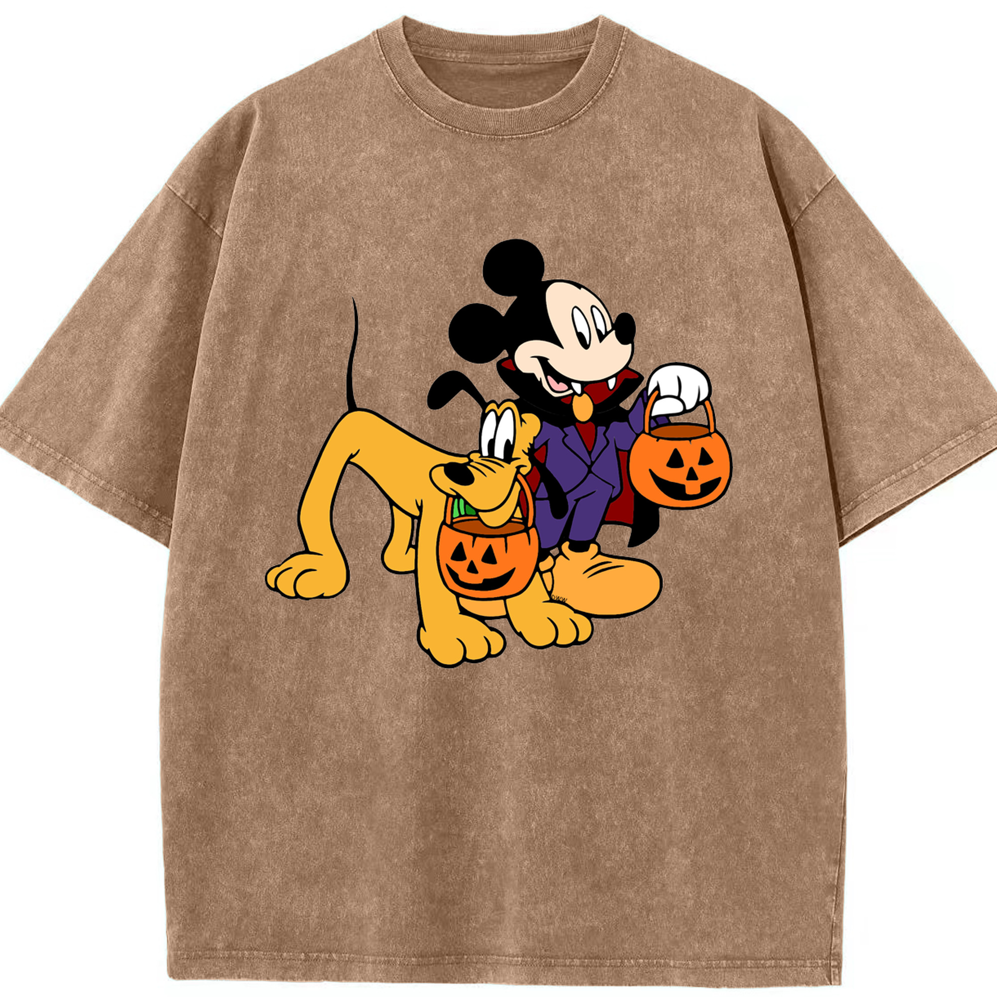 （画像用） ミッキーマウス Mickey Mouse 綿100% ヴィンテージ風 半袖Tシャツ（フロントプリント）