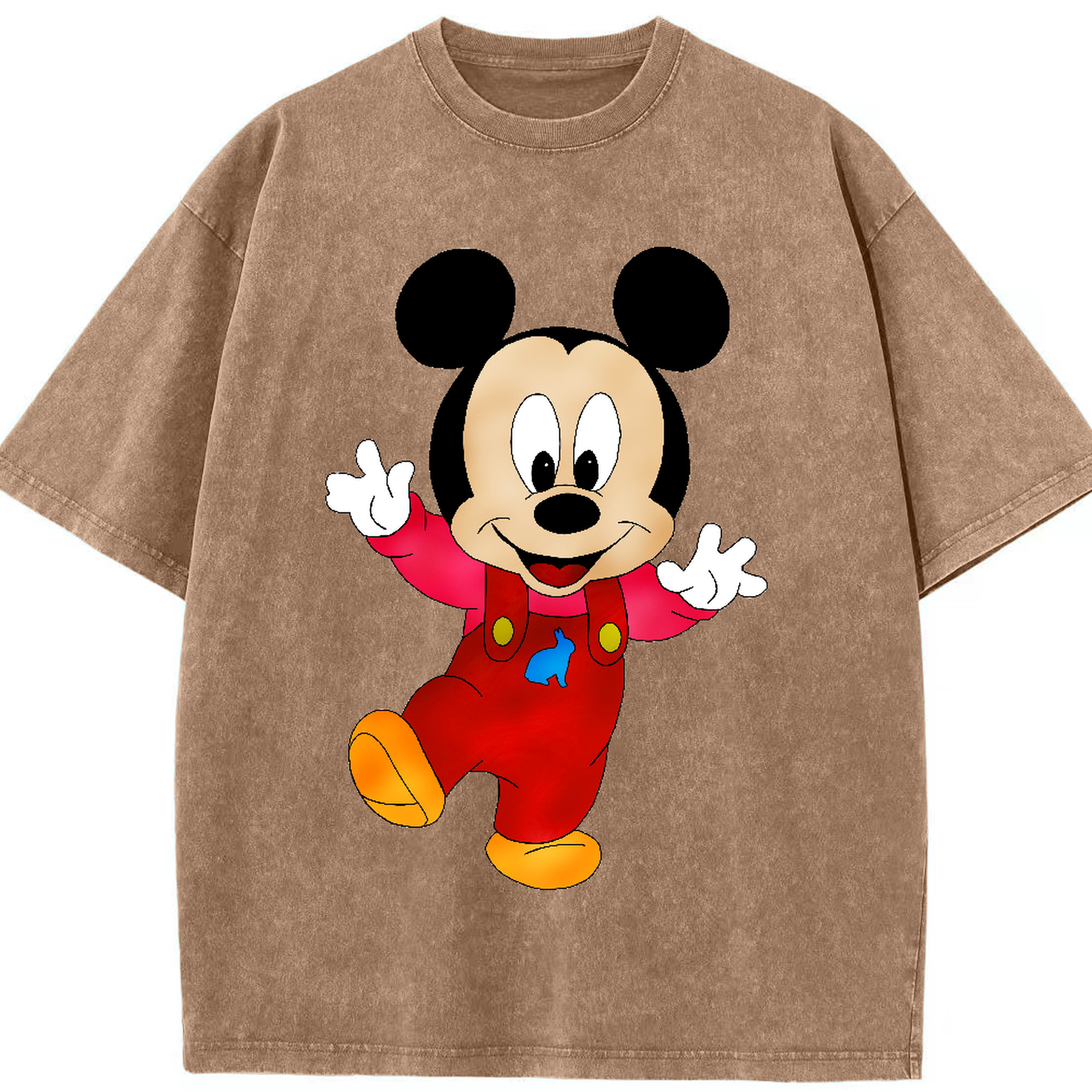 （画像用） ミッキーマウス Mickey Mouse 綿100% ヴィンテージ風 半袖Tシャツ（フロントプリント）