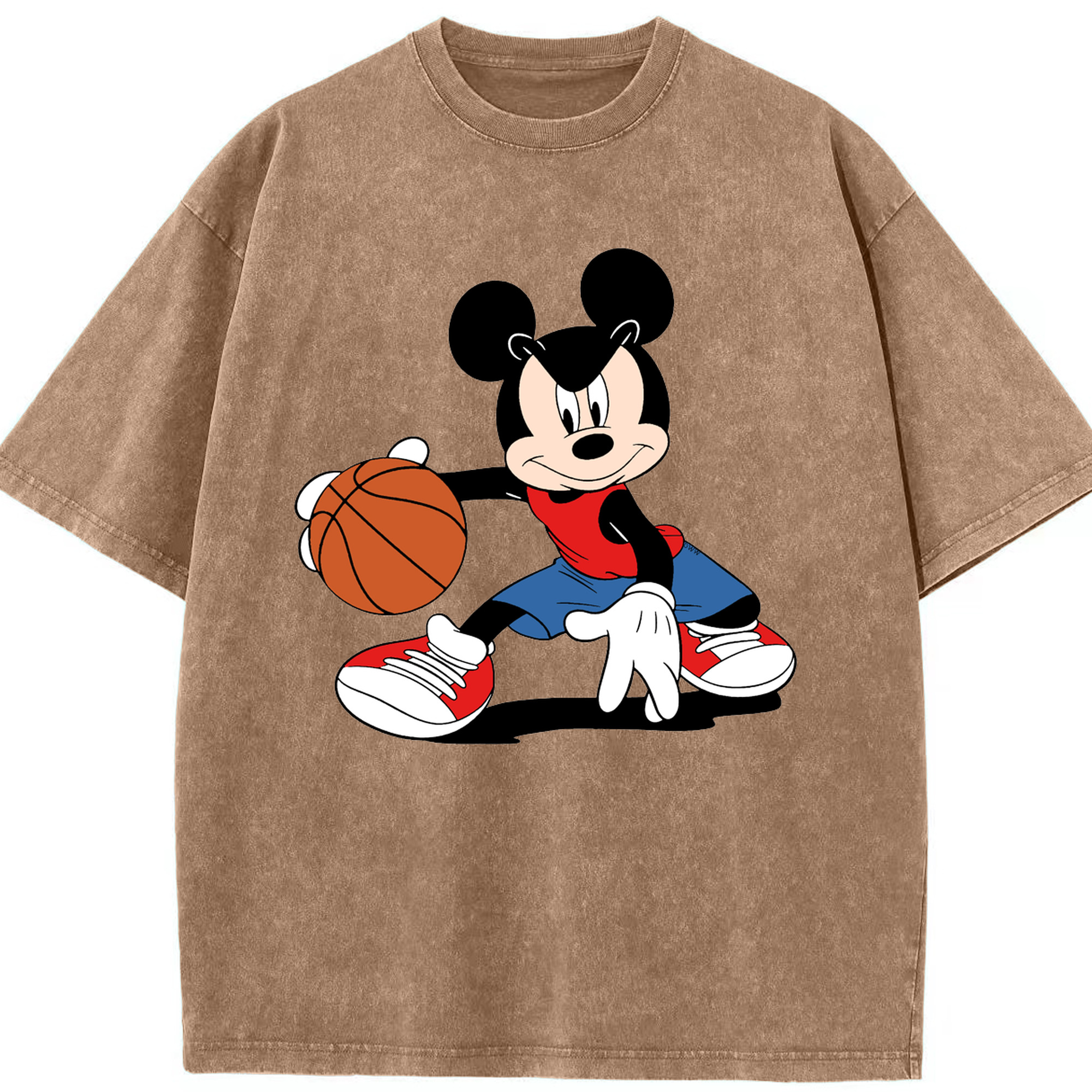 （画像用） ミッキーマウス Mickey Mouse 綿100% ヴィンテージ風 半袖Tシャツ（フロントプリント）