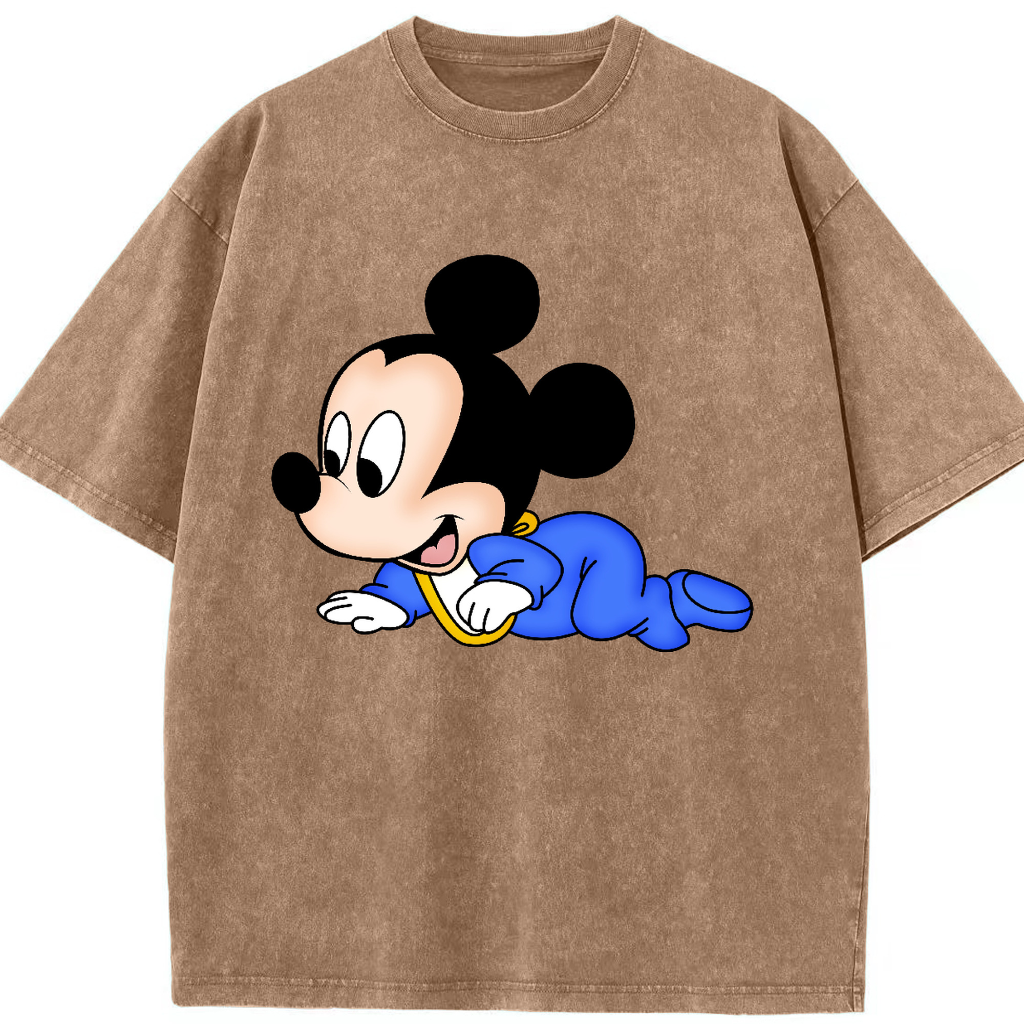 （画像用） ミッキーマウス Mickey Mouse 綿100% ヴィンテージ風 半袖Tシャツ（フロントプリント）