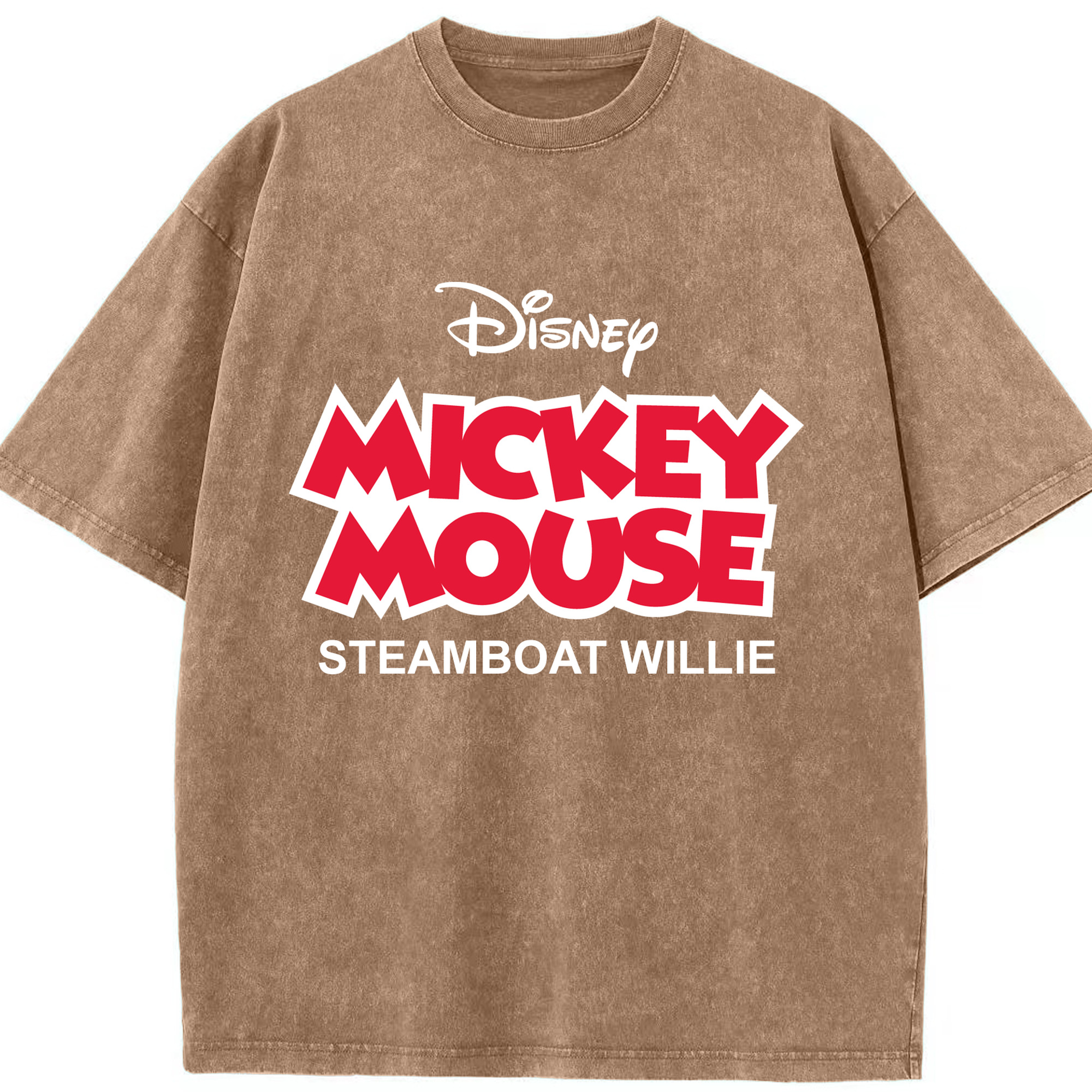 （画像用） ミッキーマウス Mickey Mouse 綿100% ヴィンテージ風 半袖Tシャツ（フロントプリント）