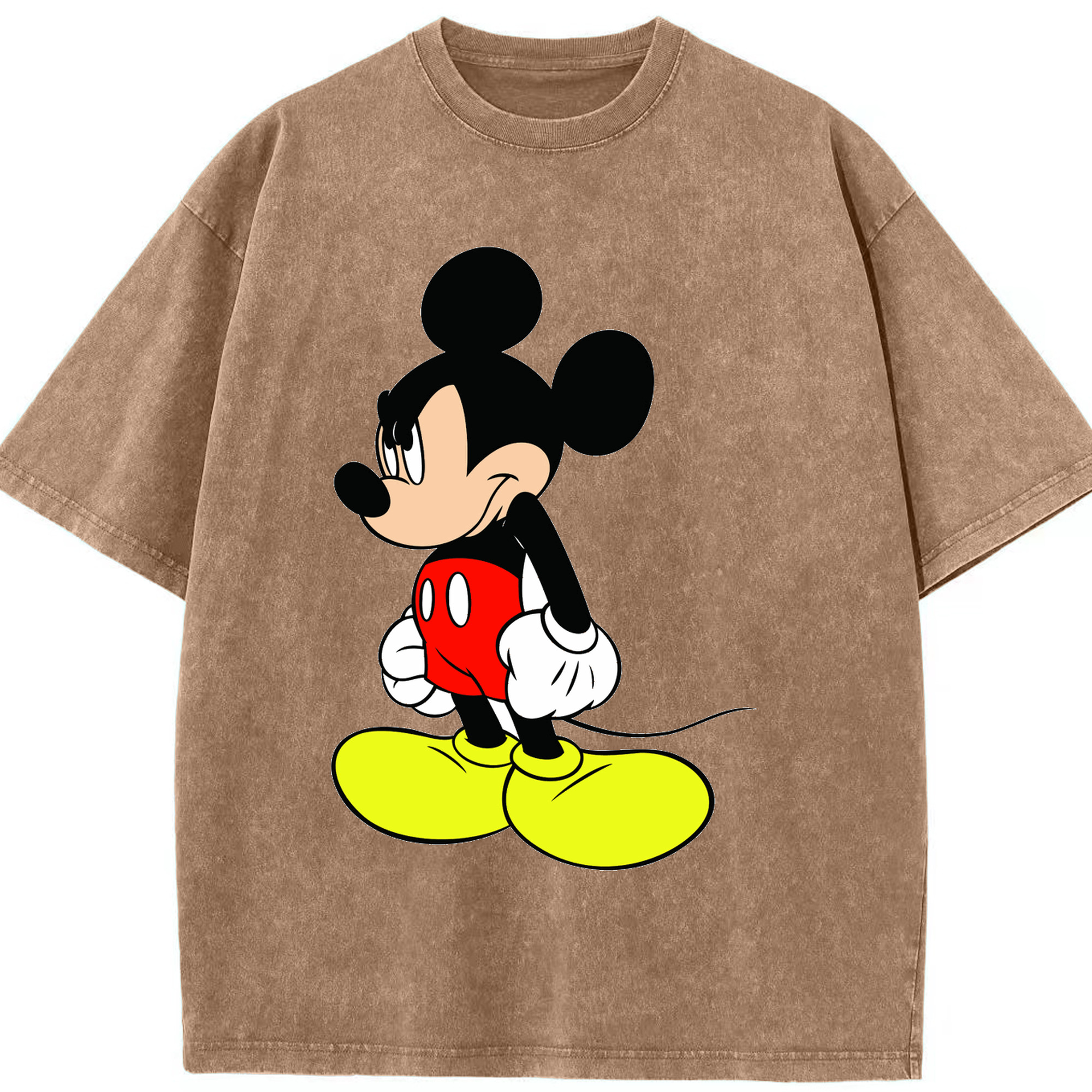 （画像用） ミッキーマウス Mickey Mouse 綿100% ヴィンテージ風 半袖Tシャツ（フロントプリント）