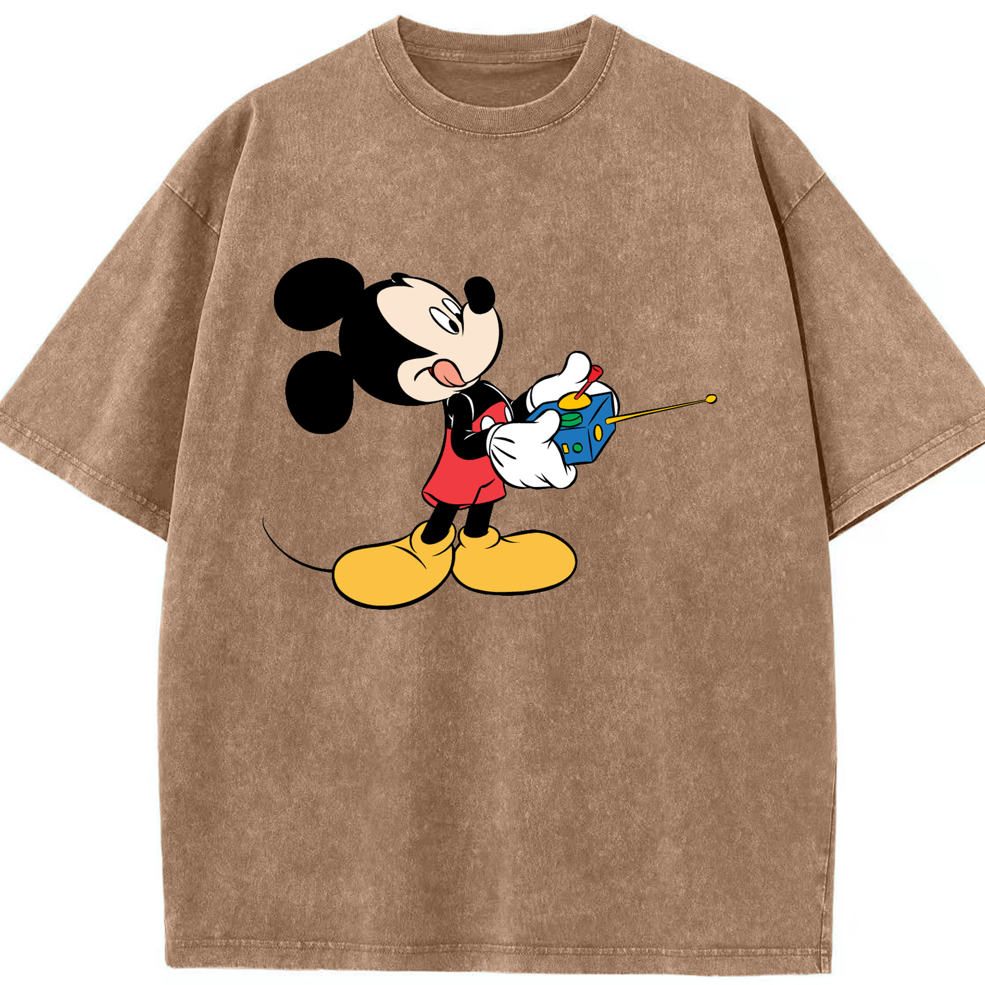 （画像用） ミッキーマウス Mickey Mouse 綿100% ヴィンテージ風 半袖Tシャツ（フロントプリント）