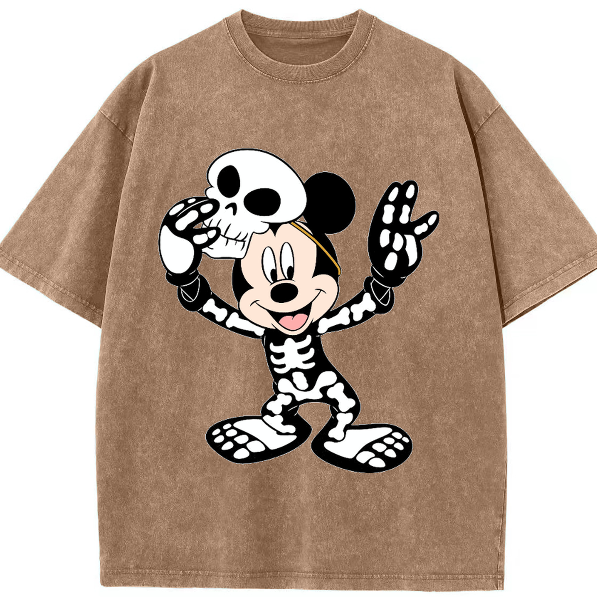（画像用） ミッキーマウス Mickey Mouse 綿100% ヴィンテージ風 半袖Tシャツ（フロントプリント）