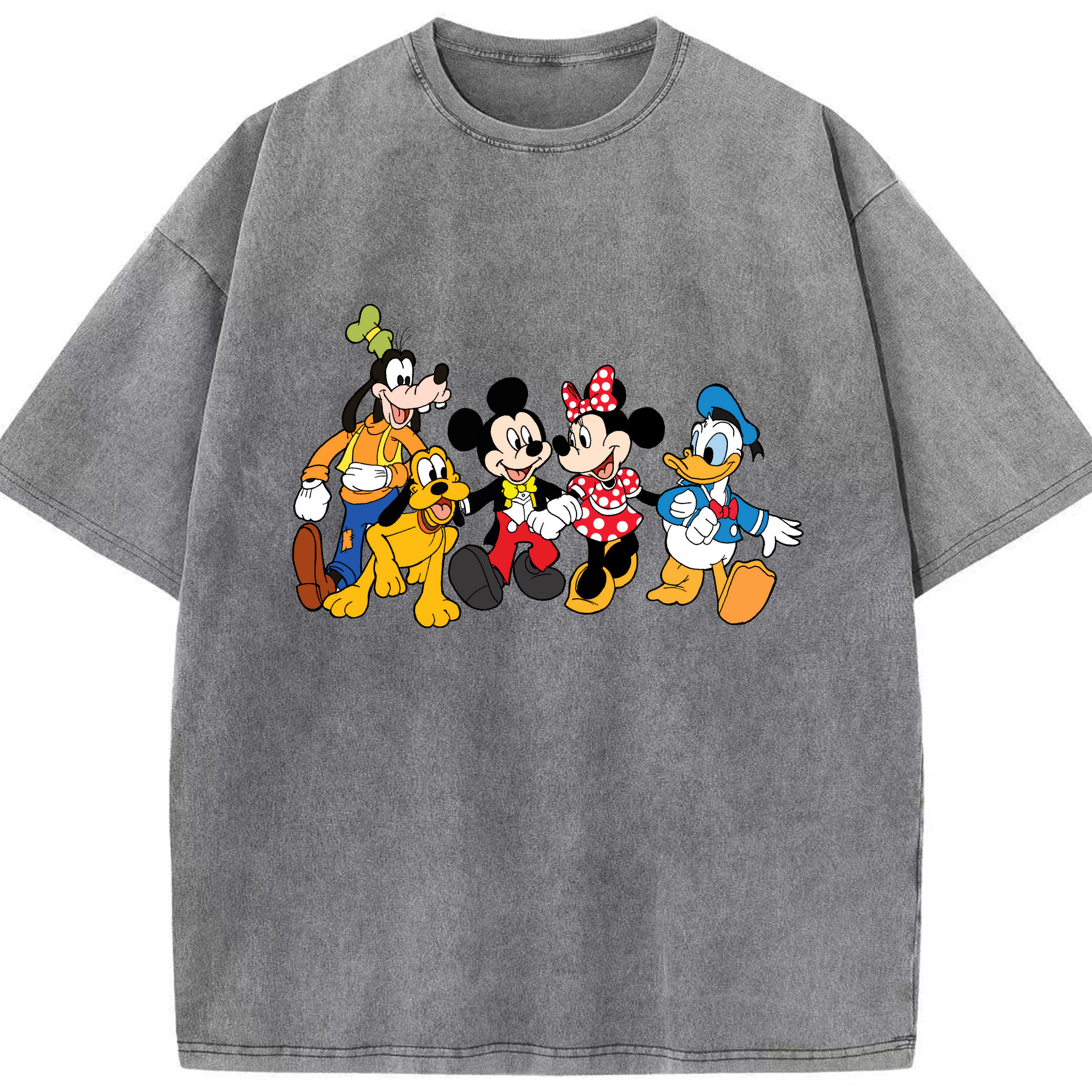 （画像用） ミッキーマウス Mickey Mouse 綿100% ヴィンテージ風 半袖Tシャツ（フロントプリント）
