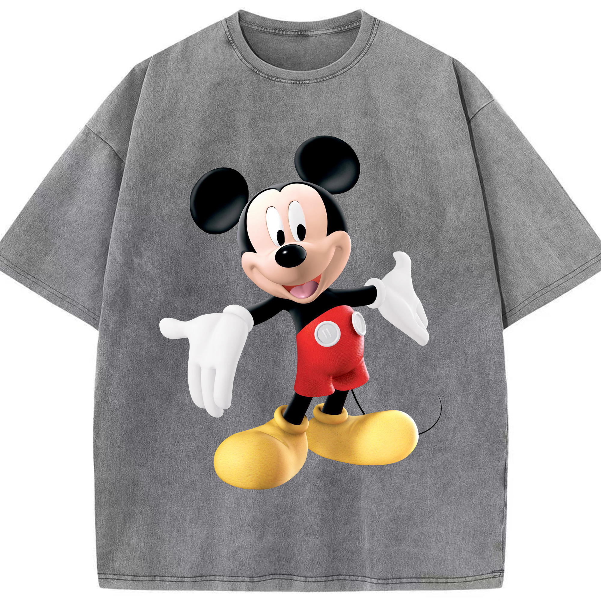 （画像用） ミッキーマウス Mickey Mouse 綿100% ヴィンテージ風 半袖Tシャツ（フロントプリント）