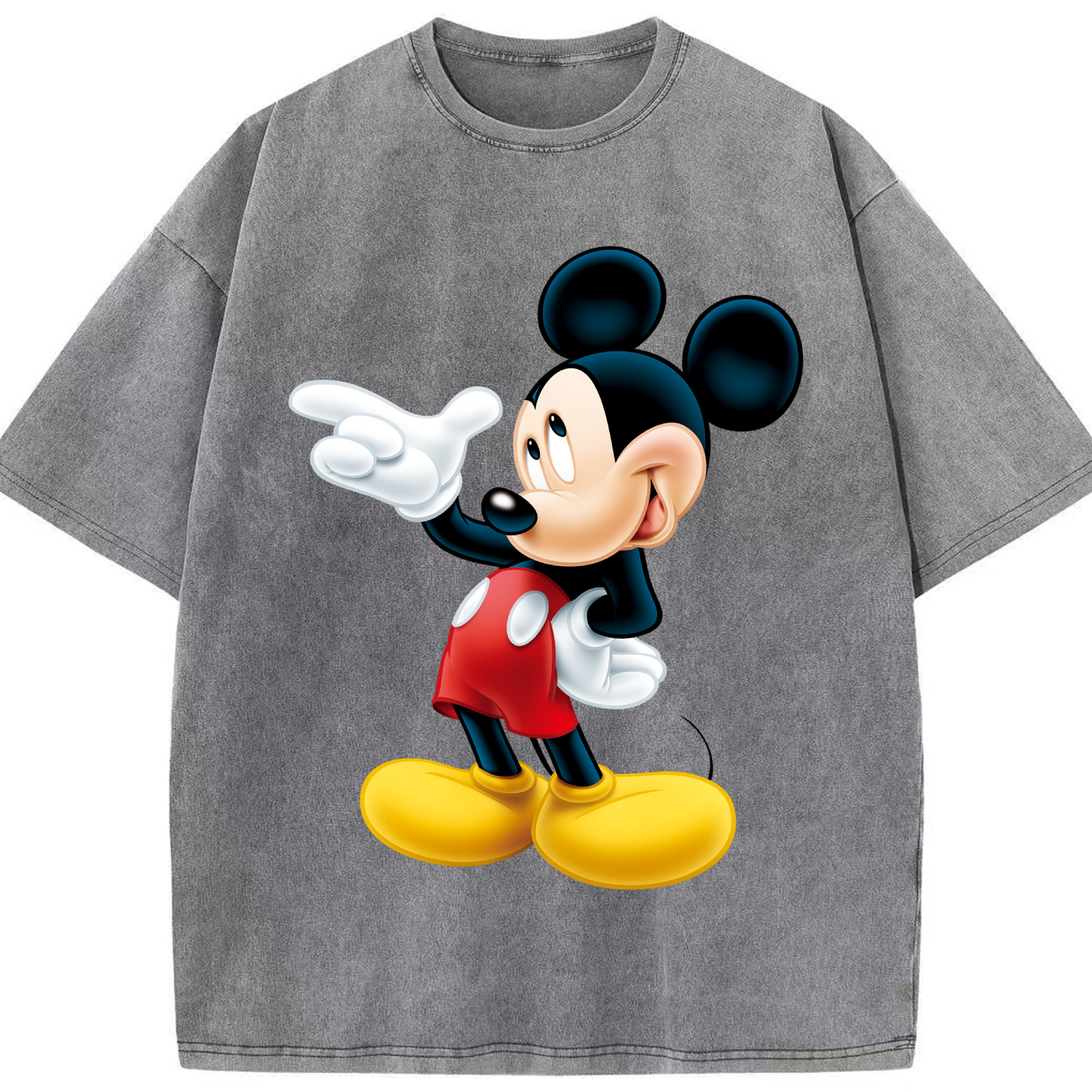 （画像用） ミッキーマウス Mickey Mouse 綿100% ヴィンテージ風 半袖Tシャツ（フロントプリント）