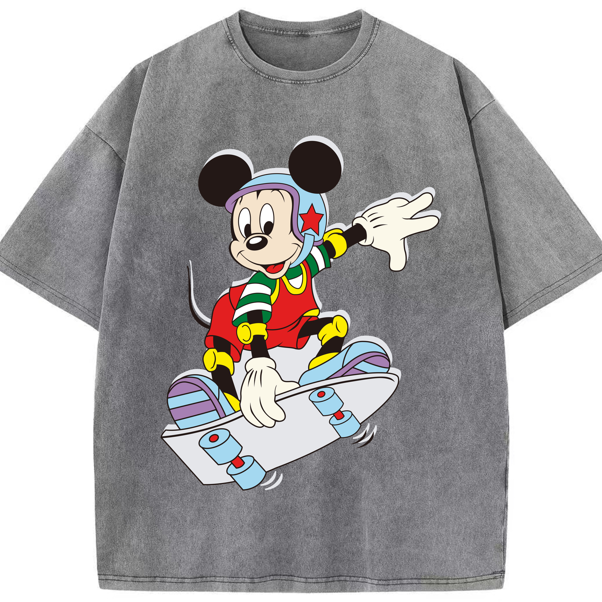 （画像用） ミッキーマウス Mickey Mouse 綿100% ヴィンテージ風 半袖Tシャツ（フロントプリント）