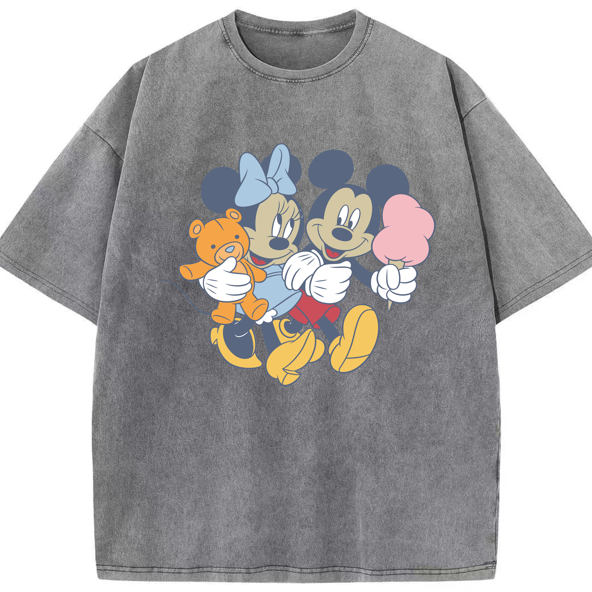 （画像用） ミッキーマウス Mickey Mouse 綿100% ヴィンテージ風 半袖Tシャツ（フロントプリント）