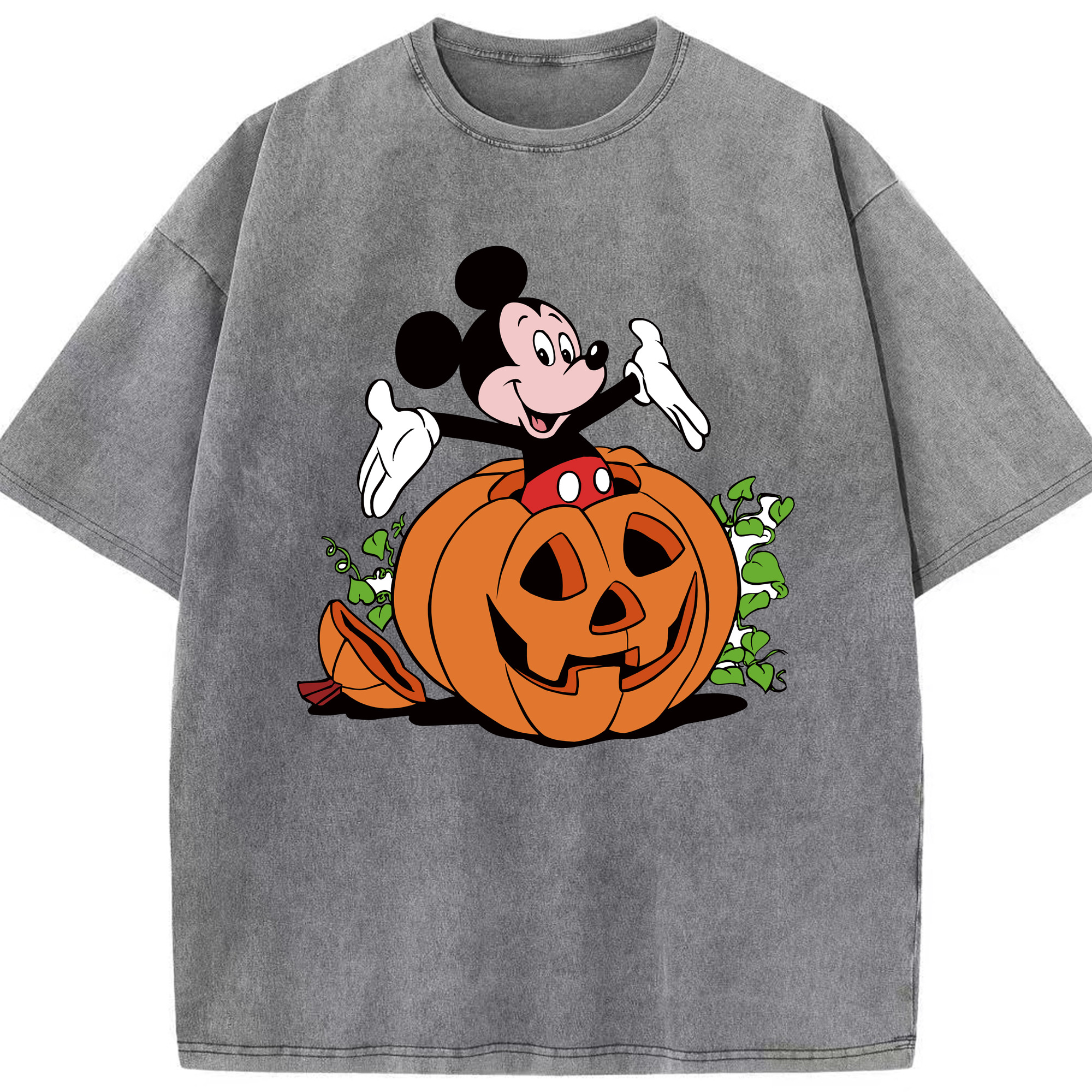 （画像用） ミッキーマウス Mickey Mouse 綿100% ヴィンテージ風 半袖Tシャツ（フロントプリント）
