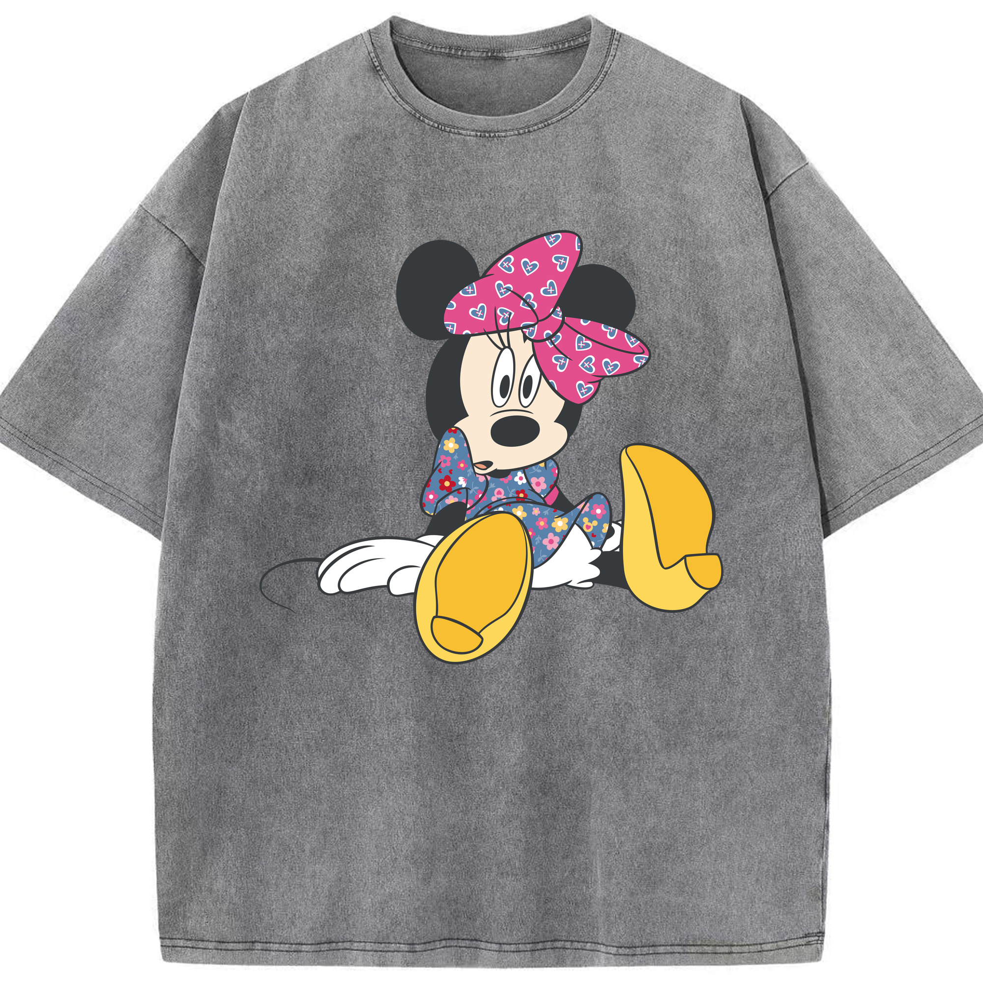 （画像用） ミッキーマウス Mickey Mouse 綿100% ヴィンテージ風 半袖Tシャツ（フロントプリント）