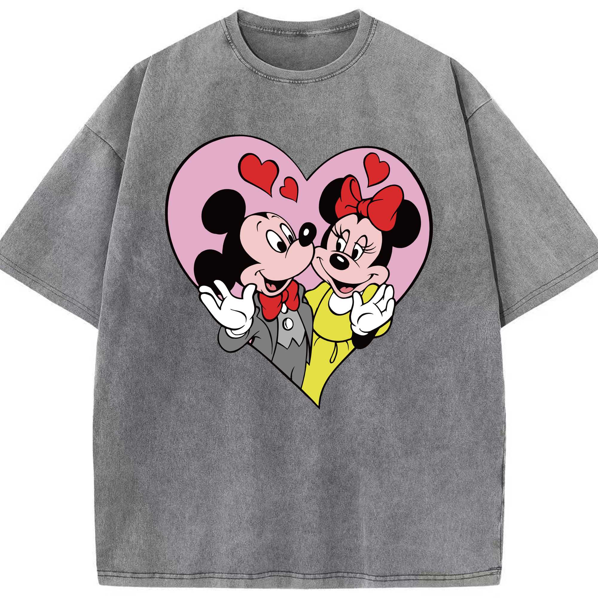 （画像用） ミッキーマウス Mickey Mouse 綿100% ヴィンテージ風 半袖Tシャツ（フロントプリント）