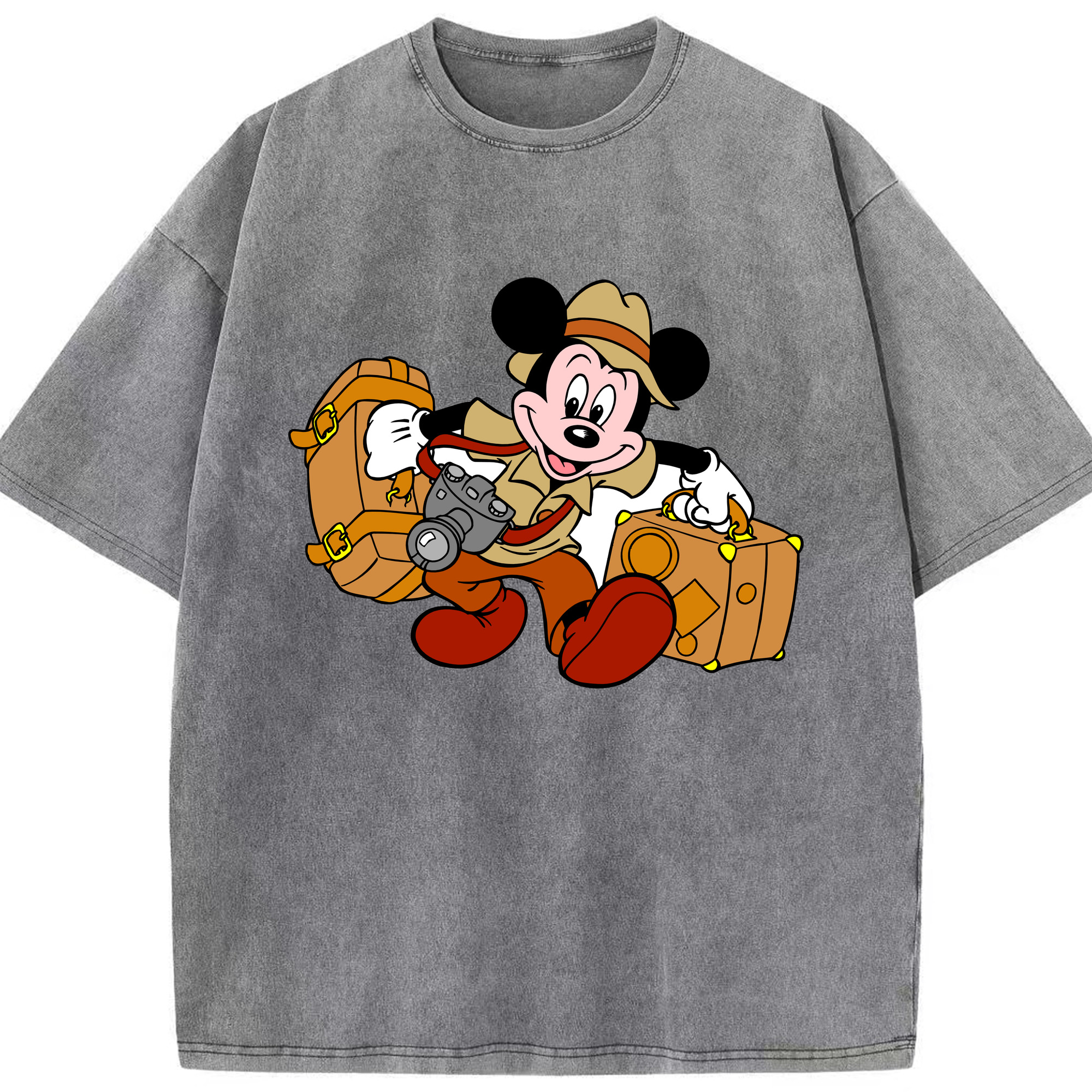 （画像用） ミッキーマウス Mickey Mouse 綿100% ヴィンテージ風 半袖Tシャツ（フロントプリント）