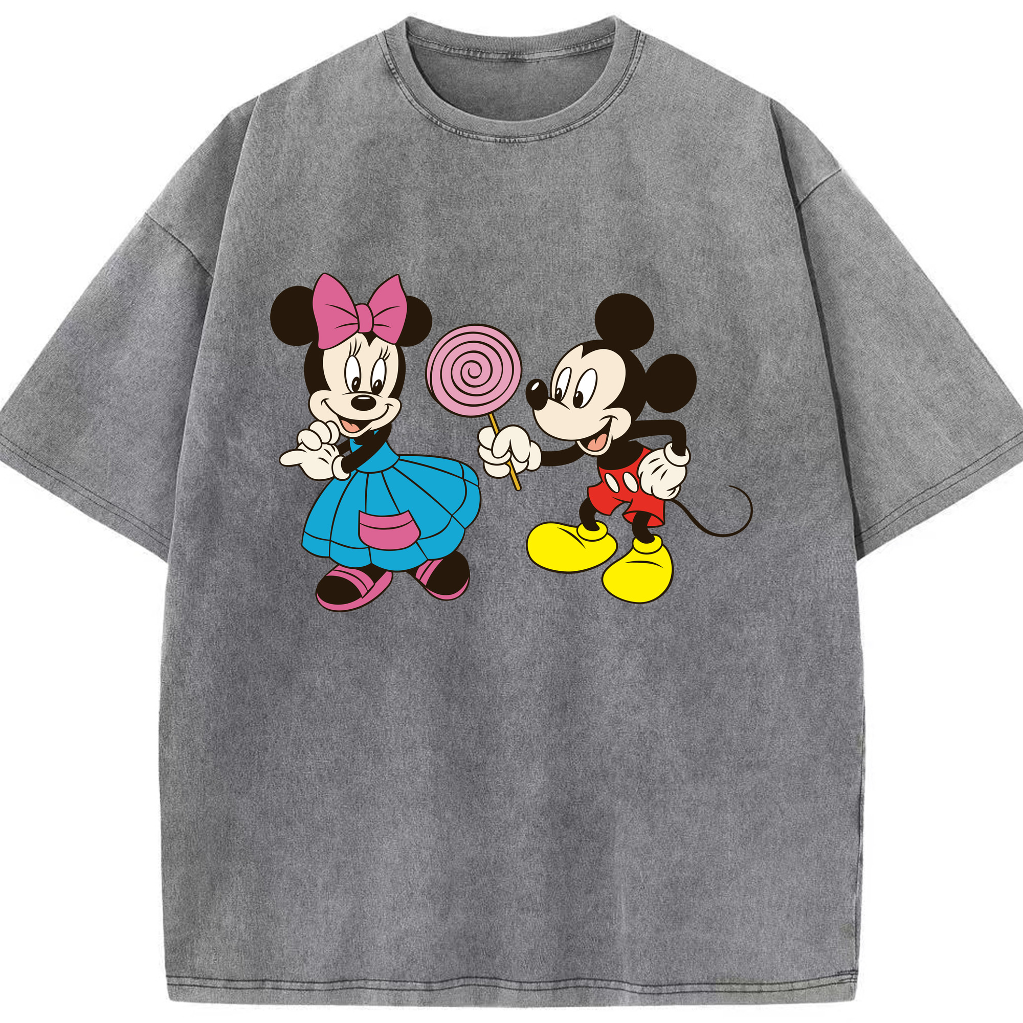 （画像用） ミッキーマウス Mickey Mouse 綿100% ヴィンテージ風 半袖Tシャツ（フロントプリント）