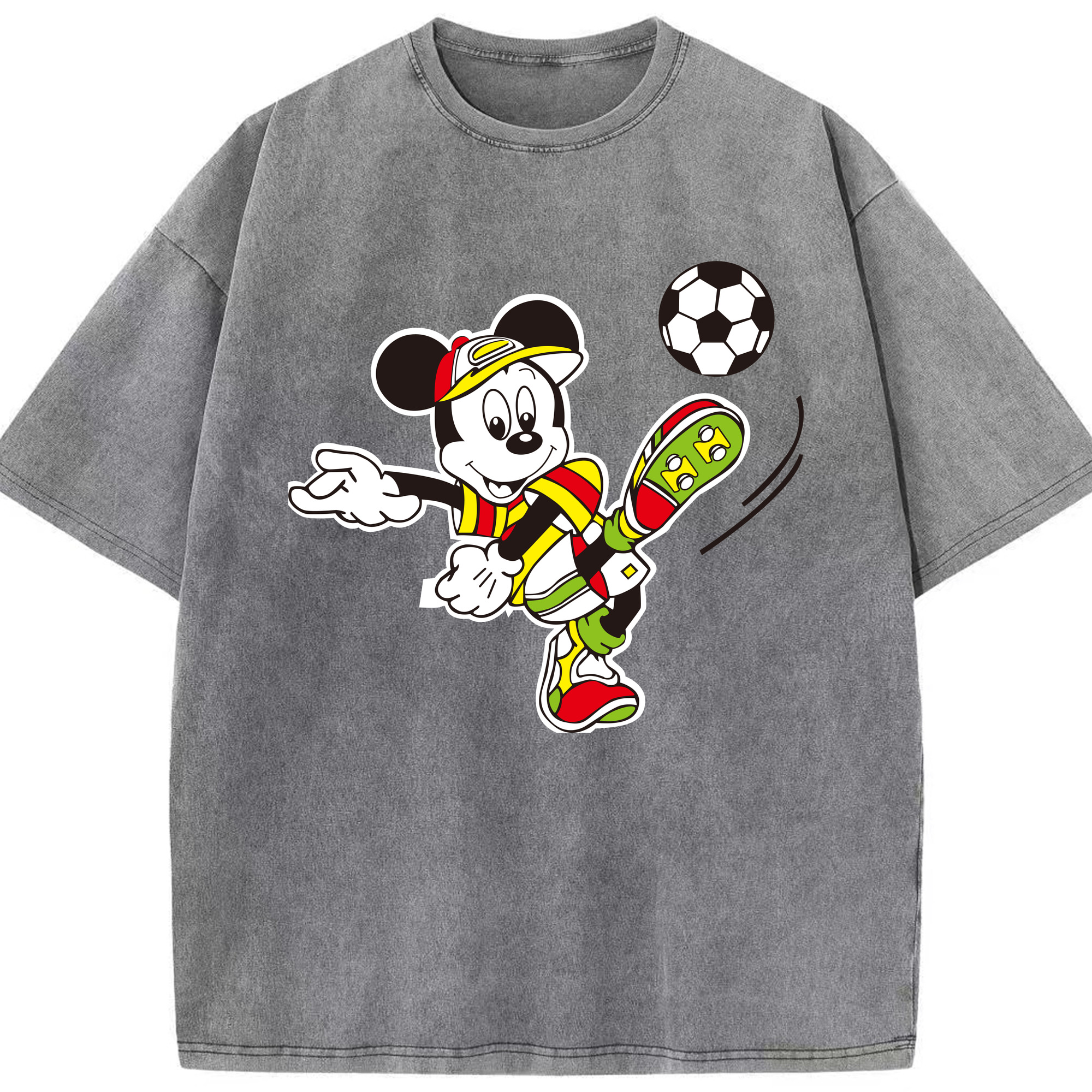（画像用） ミッキーマウス Mickey Mouse 綿100% ヴィンテージ風 半袖Tシャツ（フロントプリント）