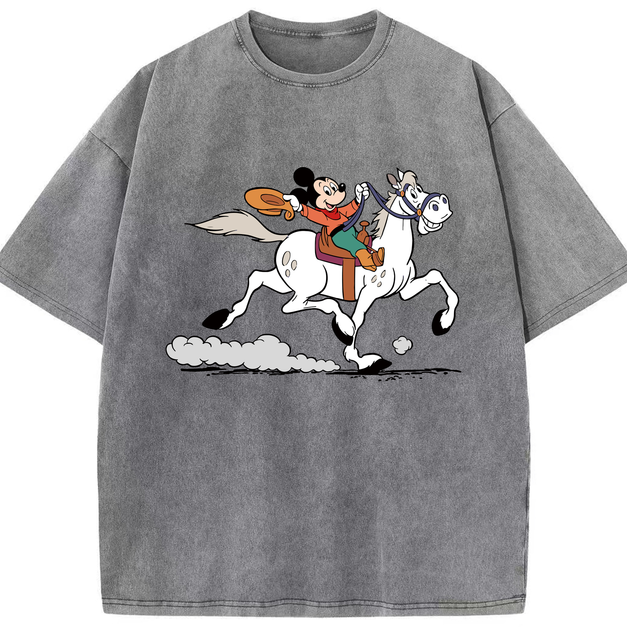 （画像用） ミッキーマウス Mickey Mouse 綿100% ヴィンテージ風 半袖Tシャツ（フロントプリント）