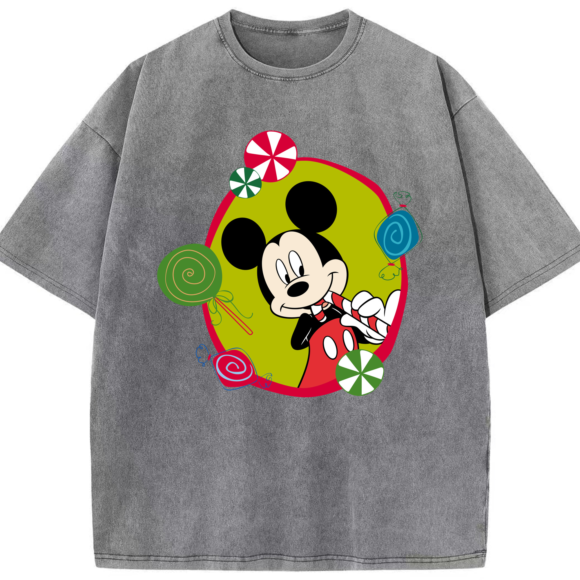 （画像用） ミッキーマウス Mickey Mouse 綿100% ヴィンテージ風 半袖Tシャツ（フロントプリント）
