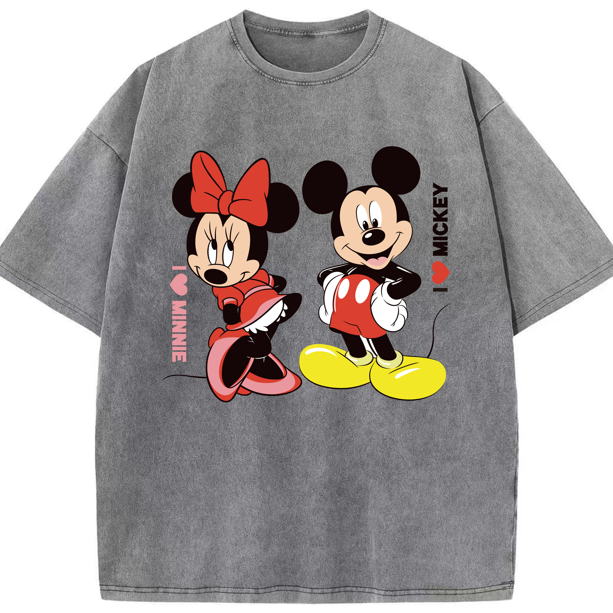 （画像用） ミッキーマウス Mickey Mouse 綿100% ヴィンテージ風 半袖Tシャツ（フロントプリント）