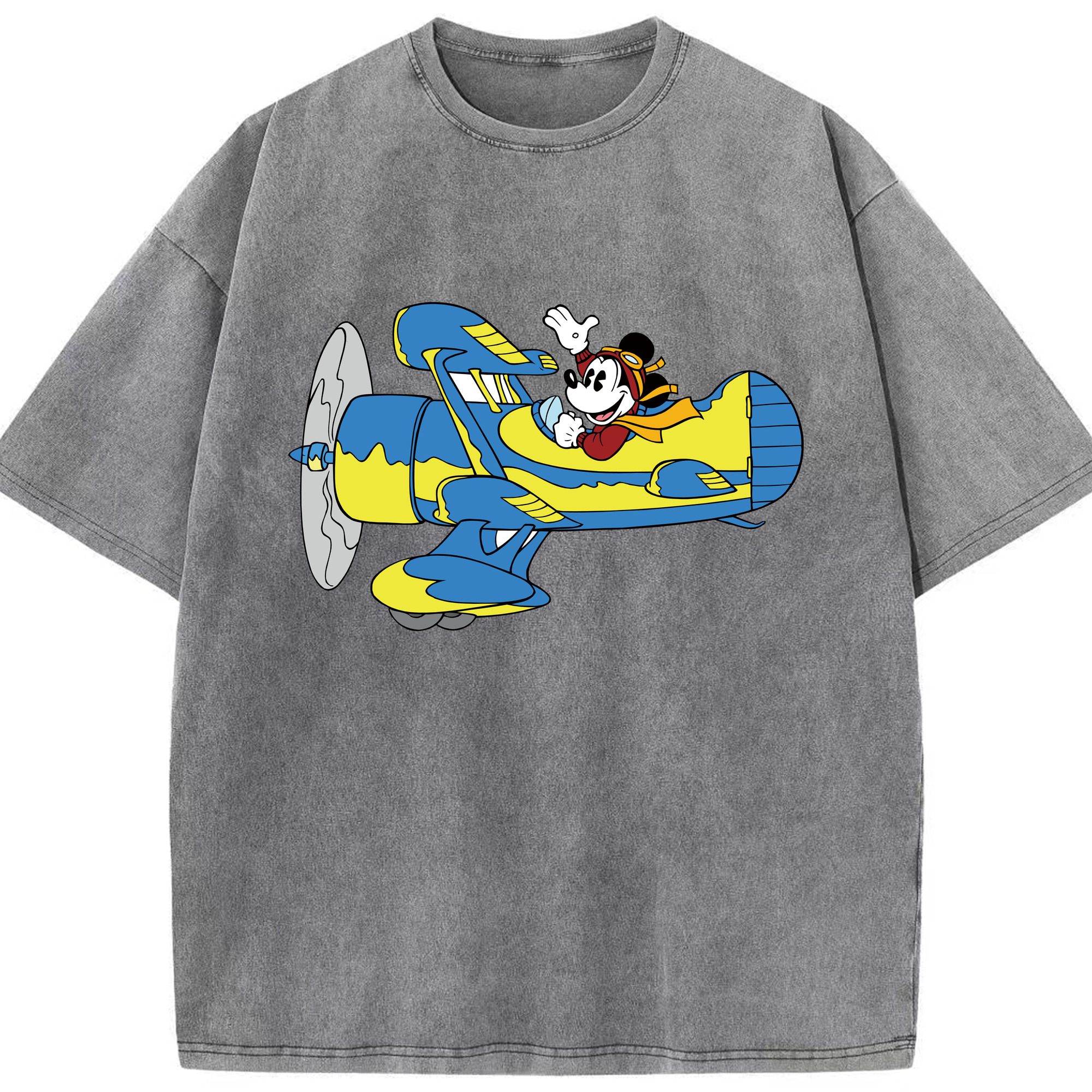 （画像用） ミッキーマウス Mickey Mouse 綿100% ヴィンテージ風 半袖Tシャツ（フロントプリント）