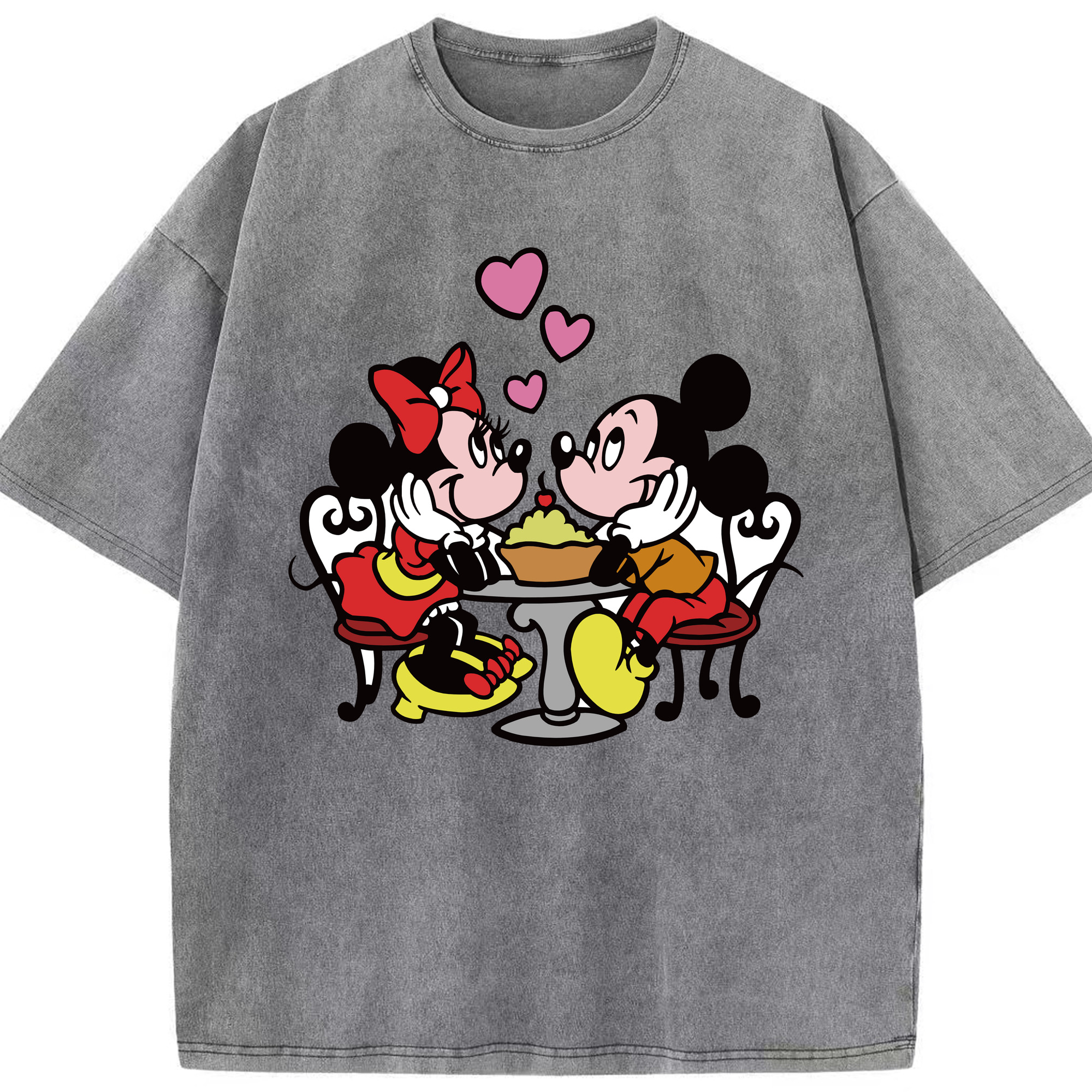 （画像用） ミッキーマウス Mickey Mouse 綿100% ヴィンテージ風 半袖Tシャツ（フロントプリント）