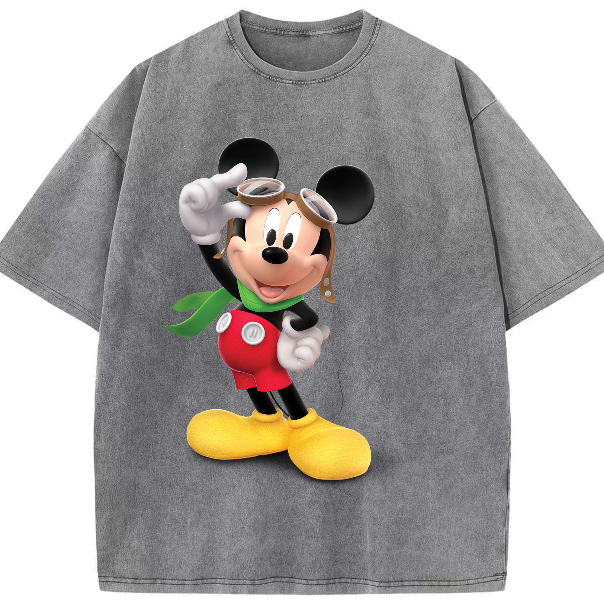 （画像用） ミッキーマウス Mickey Mouse 綿100% ヴィンテージ風 半袖Tシャツ（フロントプリント）