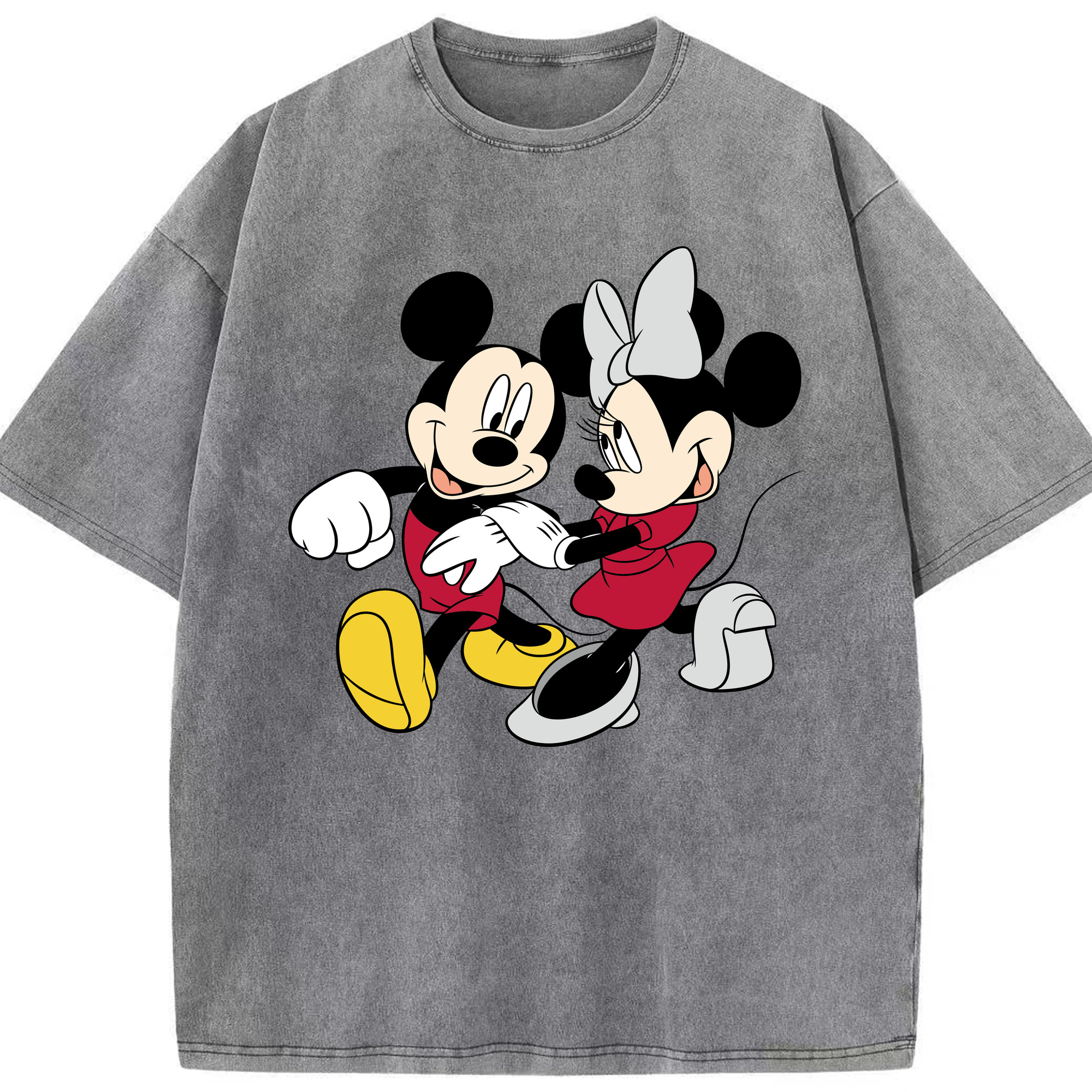 （画像用） ミッキーマウス Mickey Mouse 綿100% ヴィンテージ風 半袖Tシャツ（フロントプリント）