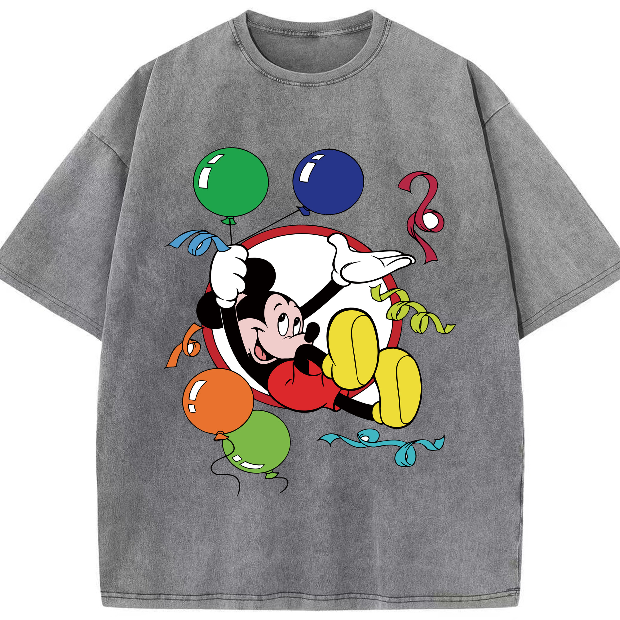 （画像用） ミッキーマウス Mickey Mouse 綿100% ヴィンテージ風 半袖Tシャツ（フロントプリント）