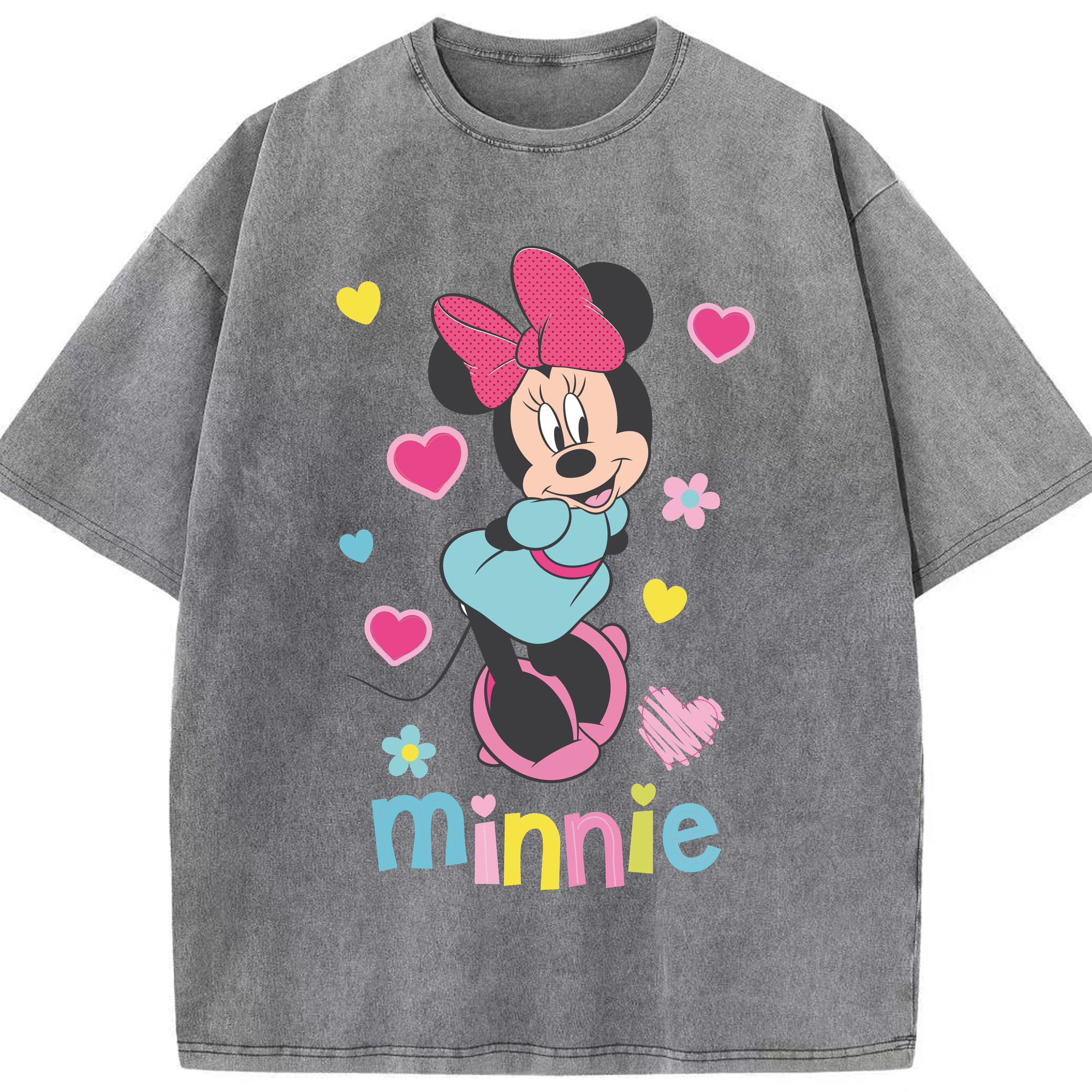 （画像用） ミッキーマウス Mickey Mouse 綿100% ヴィンテージ風 半袖Tシャツ（フロントプリント）