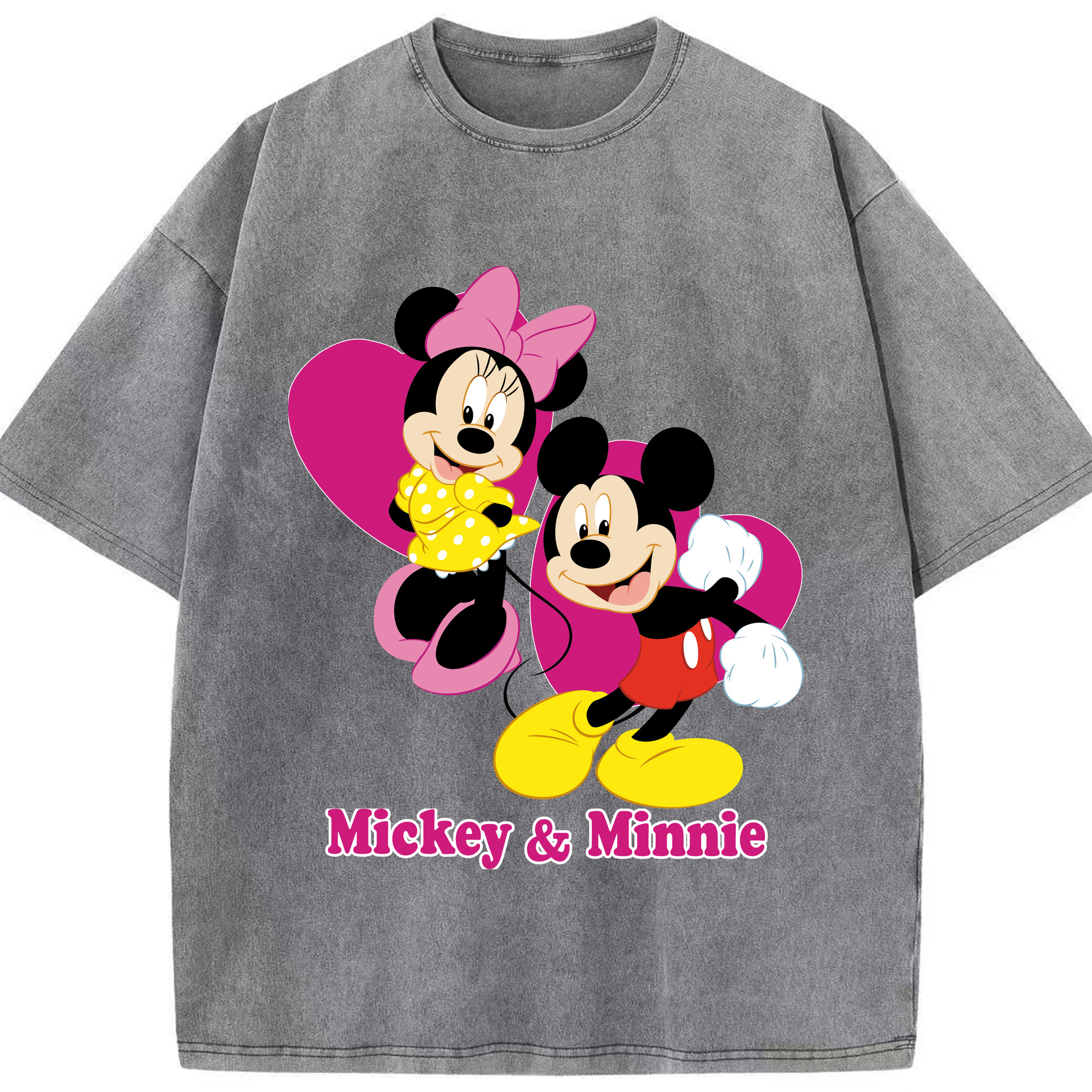 （画像用） ミッキーマウス Mickey Mouse 綿100% ヴィンテージ風 半袖Tシャツ（フロントプリント）