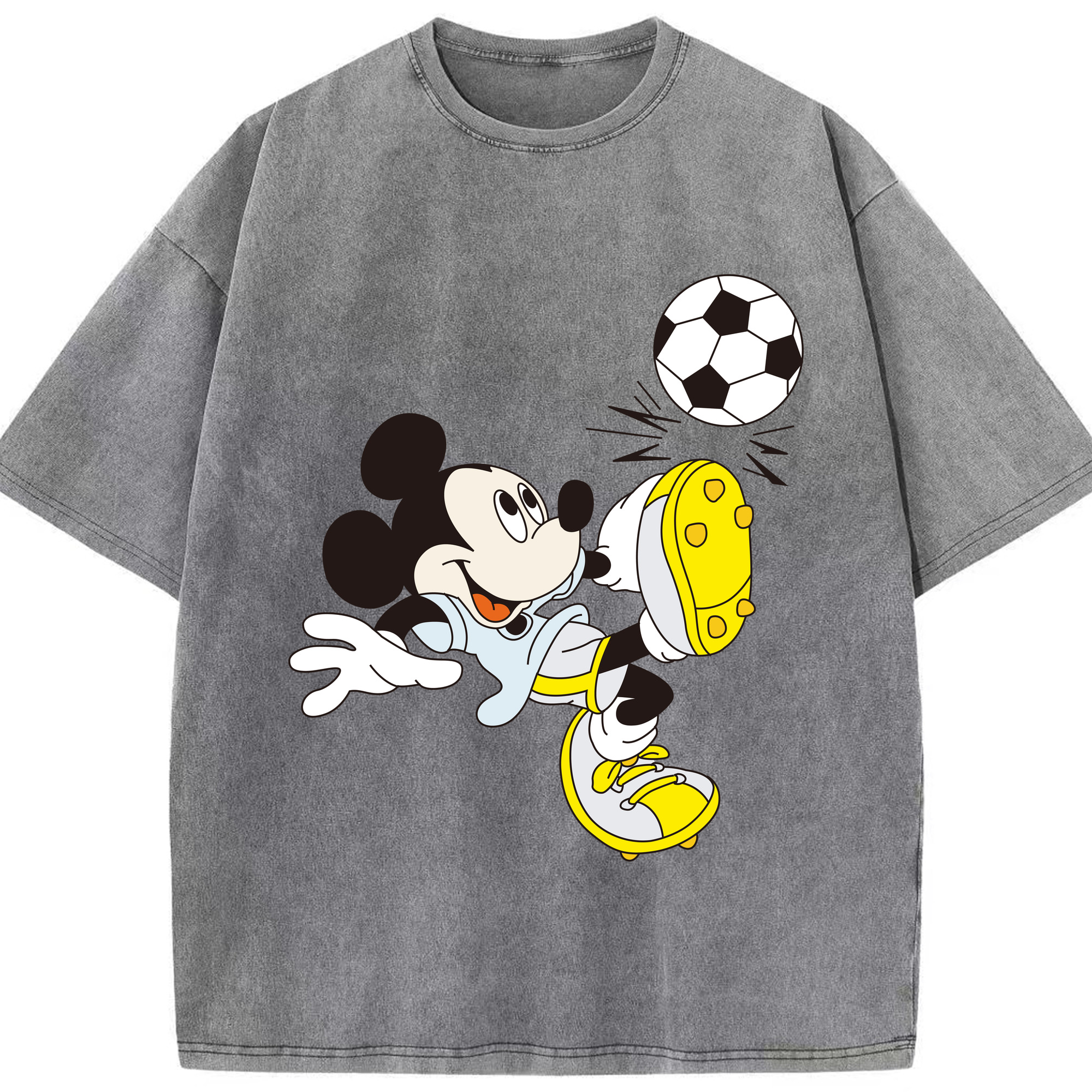（画像用） ミッキーマウス Mickey Mouse 綿100% ヴィンテージ風 半袖Tシャツ（フロントプリント）