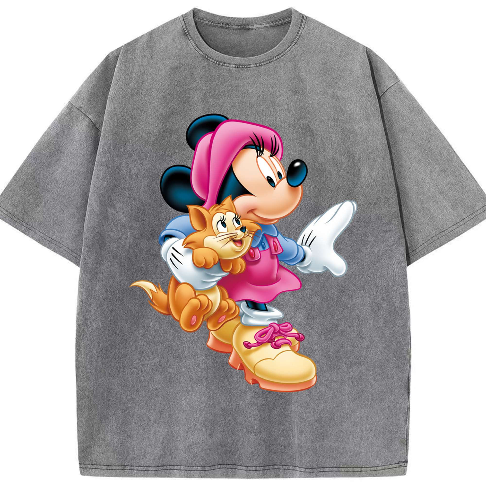 （画像用） ミッキーマウス Mickey Mouse 綿100% ヴィンテージ風 半袖Tシャツ（フロントプリント）