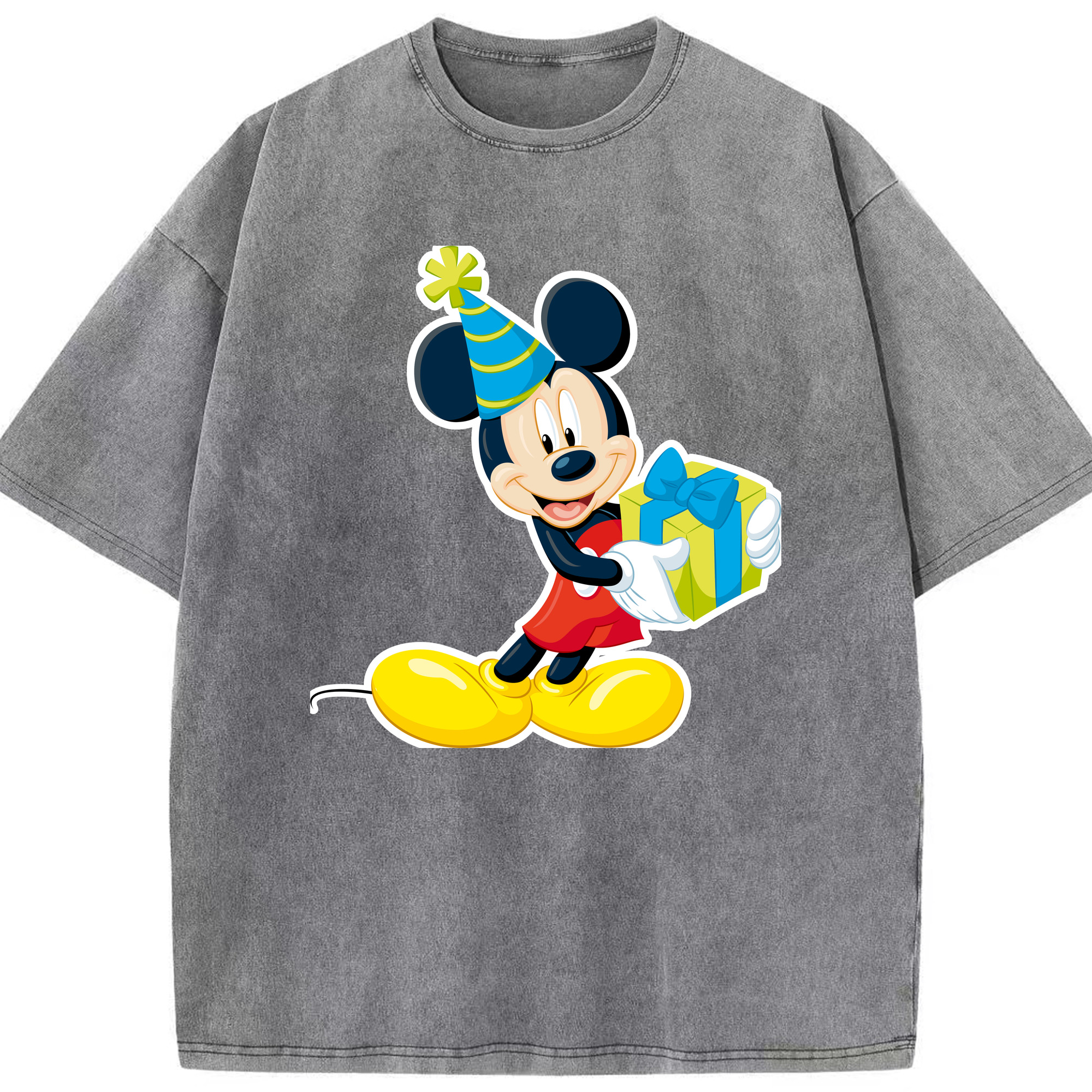 （画像用） ミッキーマウス Mickey Mouse 綿100% ヴィンテージ風 半袖Tシャツ（フロントプリント）