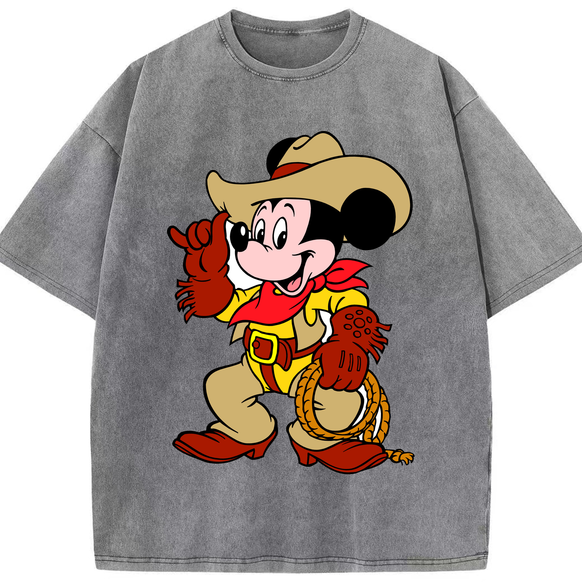 （画像用） ミッキーマウス Mickey Mouse 綿100% ヴィンテージ風 半袖Tシャツ（フロントプリント）