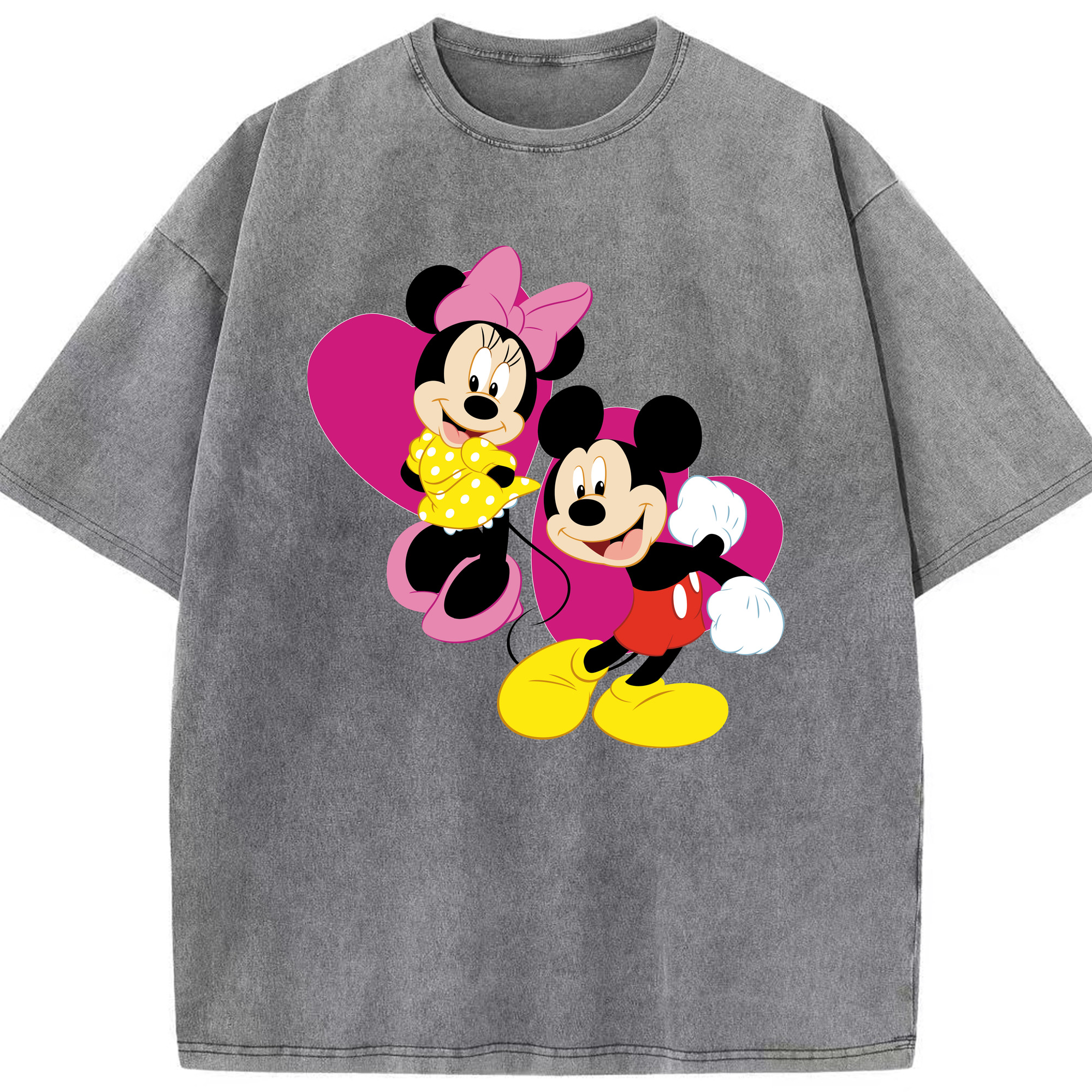 （画像用） ミッキーマウス Mickey Mouse 綿100% ヴィンテージ風 半袖Tシャツ（フロントプリント）