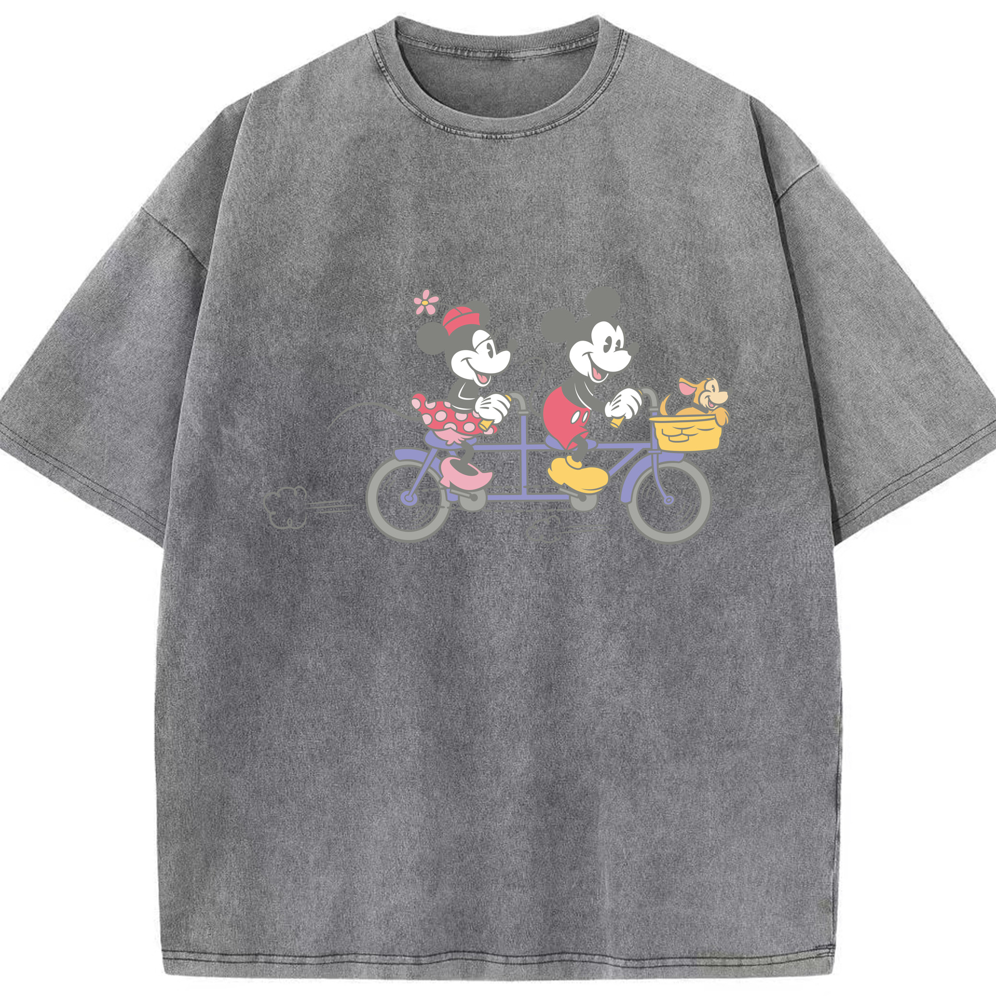 （画像用） ミッキーマウス Mickey Mouse 綿100% ヴィンテージ風 半袖Tシャツ（フロントプリント）