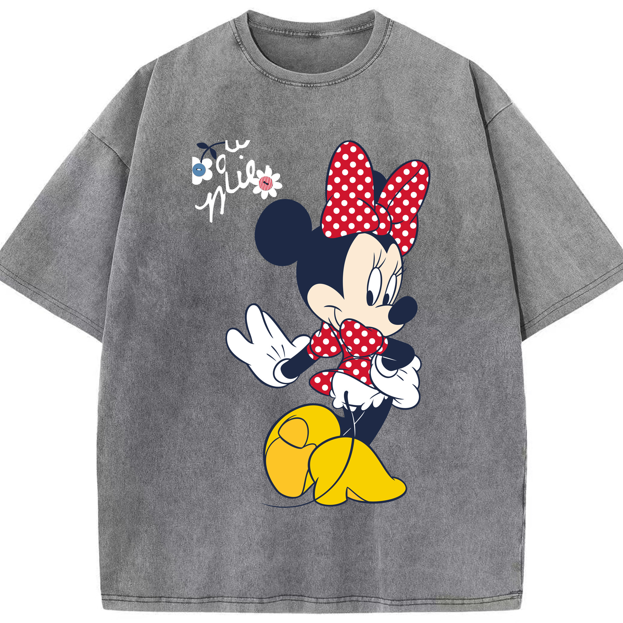 （画像用） ミッキーマウス Mickey Mouse 綿100% ヴィンテージ風 半袖Tシャツ（フロントプリント）