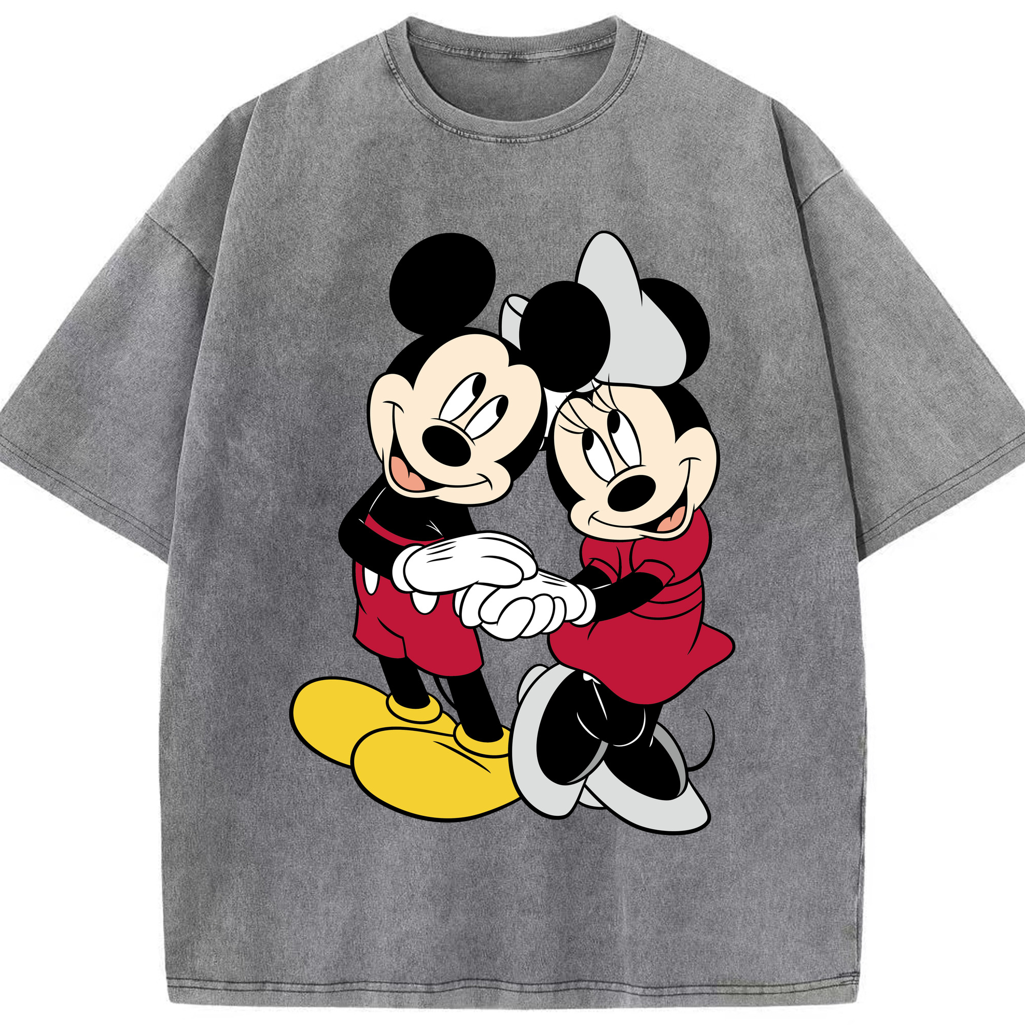 （画像用） ミッキーマウス Mickey Mouse 綿100% ヴィンテージ風 半袖Tシャツ（フロントプリント）