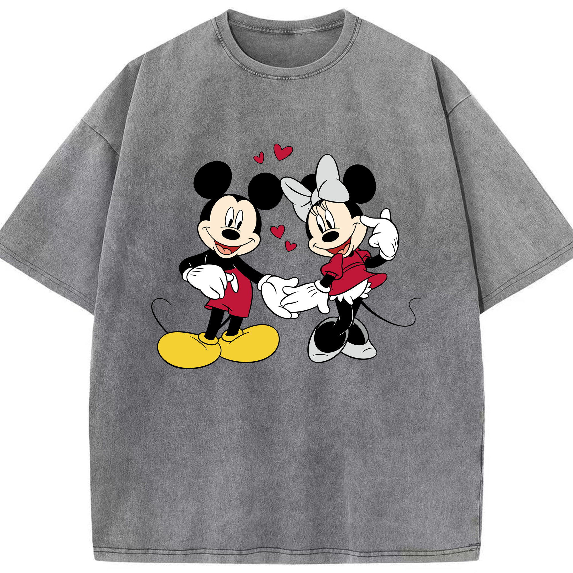 （画像用） ミッキーマウス Mickey Mouse 綿100% ヴィンテージ風 半袖Tシャツ（フロントプリント）