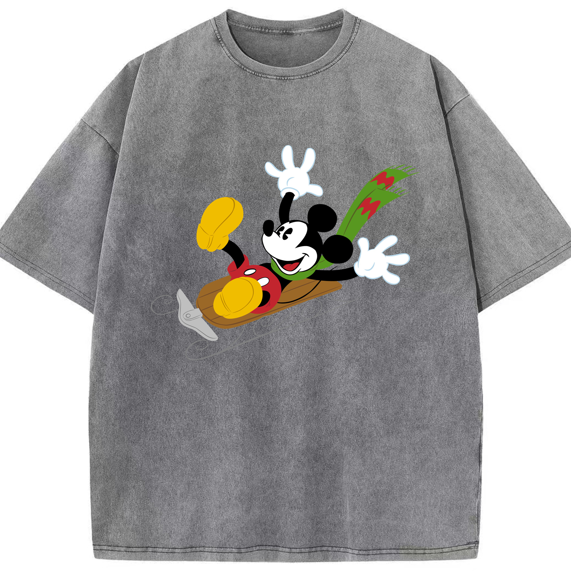 （画像用） ミッキーマウス Mickey Mouse 綿100% ヴィンテージ風 半袖Tシャツ（フロントプリント）
