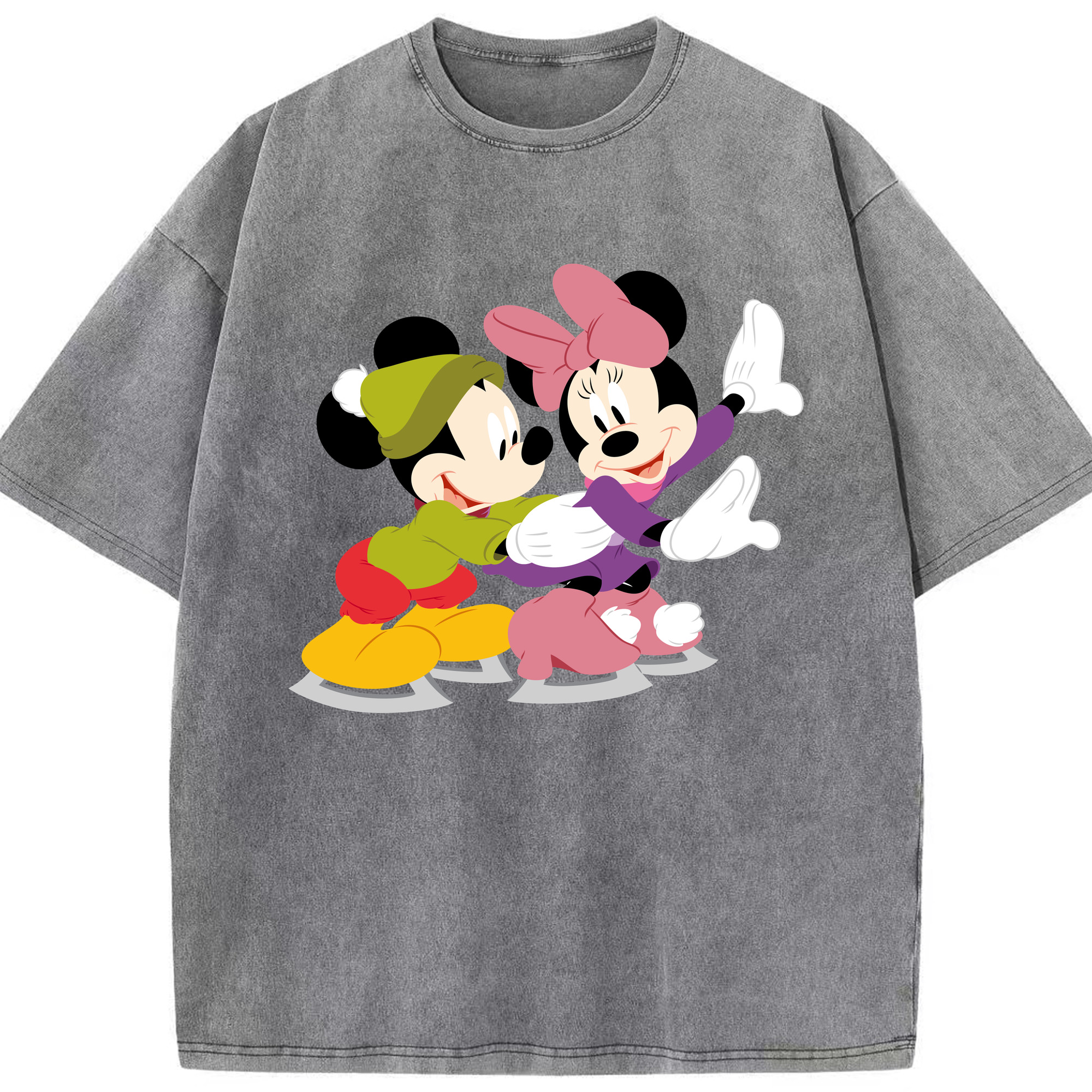 （画像用） ミッキーマウス Mickey Mouse 綿100% ヴィンテージ風 半袖Tシャツ（フロントプリント）