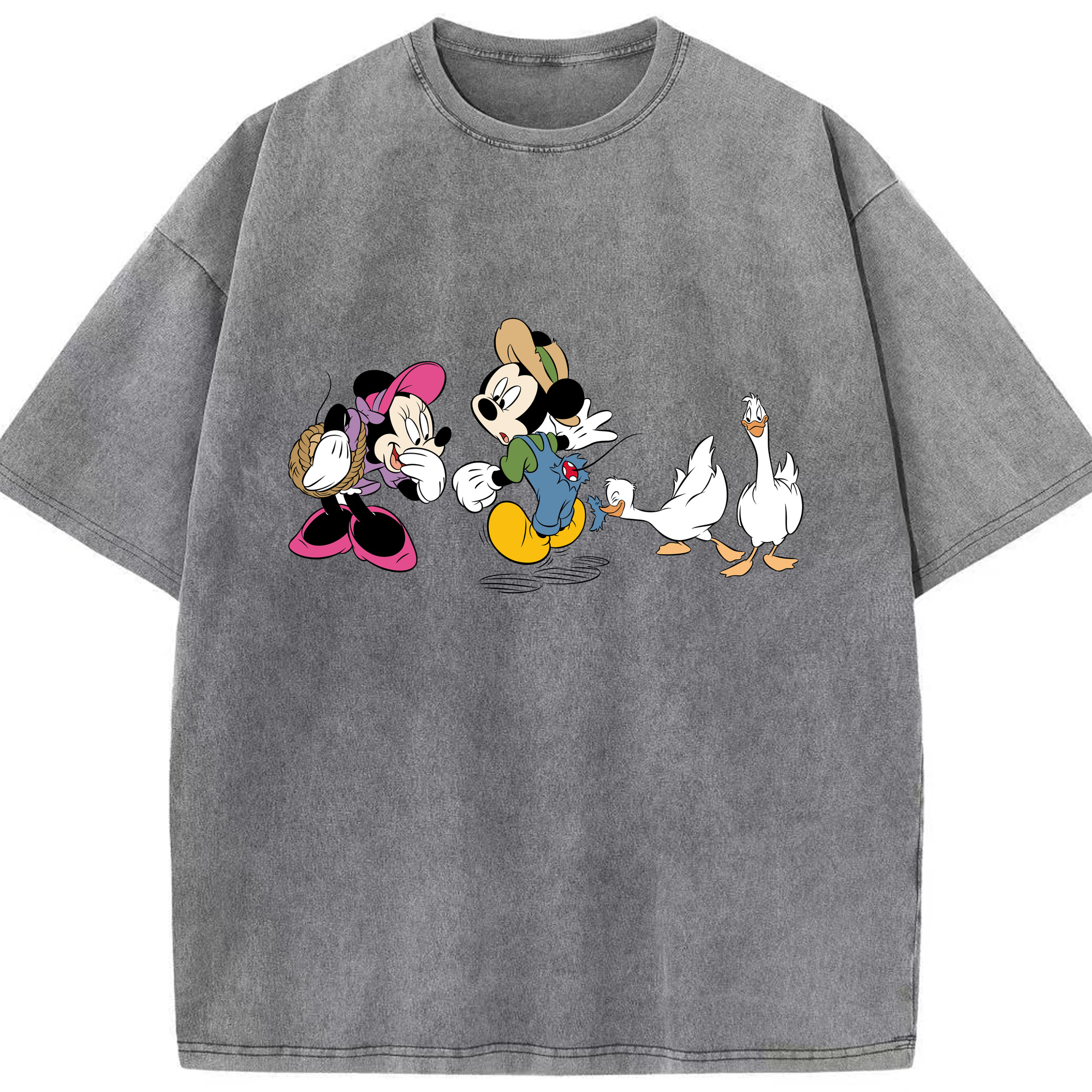 （画像用） ミッキーマウス Mickey Mouse 綿100% ヴィンテージ風 半袖Tシャツ（フロントプリント）