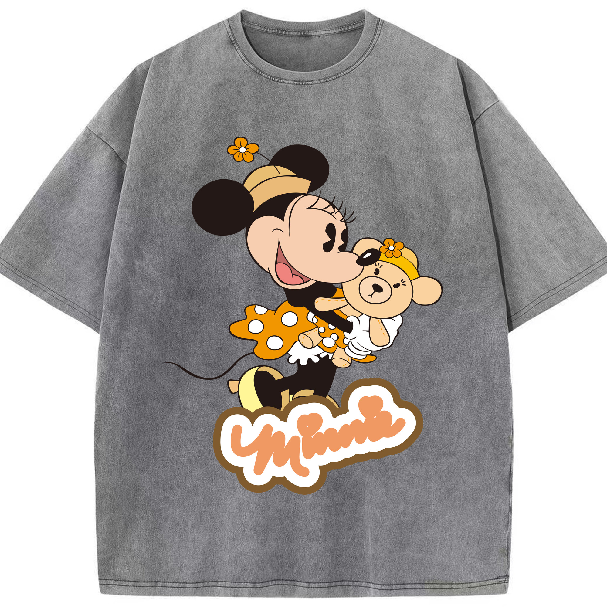 （画像用） ミッキーマウス Mickey Mouse 綿100% ヴィンテージ風 半袖Tシャツ（フロントプリント）