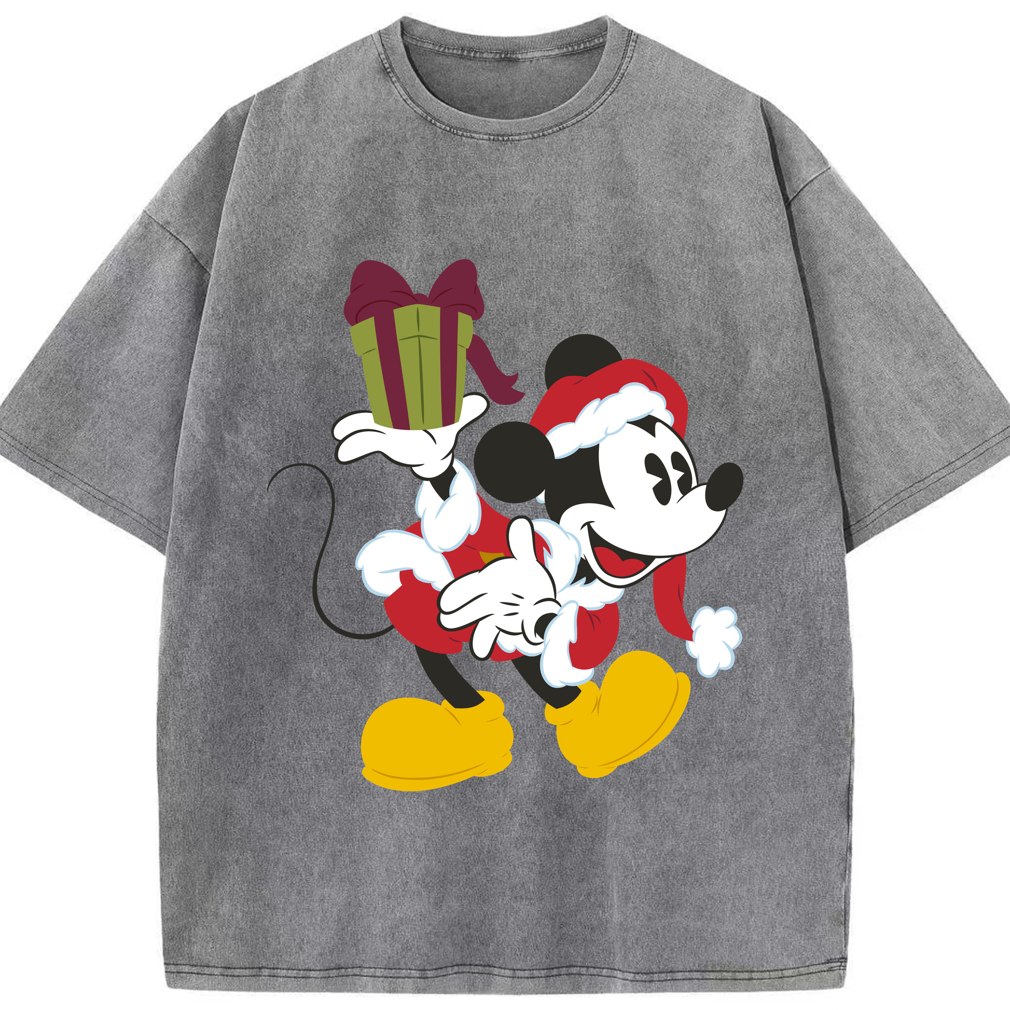 （画像用） ミッキーマウス Mickey Mouse 綿100% ヴィンテージ風 半袖Tシャツ（フロントプリント）