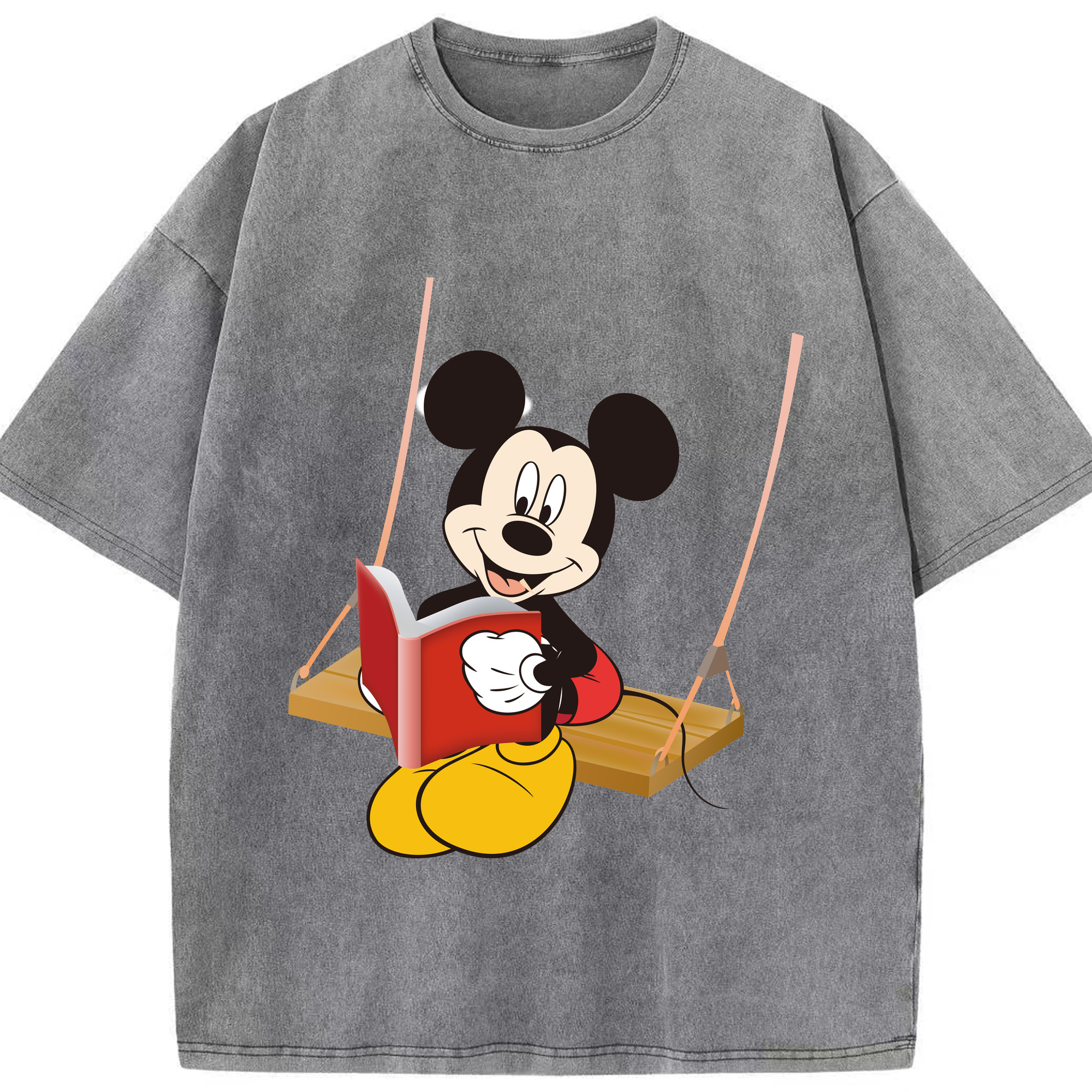 （画像用） ミッキーマウス Mickey Mouse 綿100% ヴィンテージ風 半袖Tシャツ（フロントプリント）