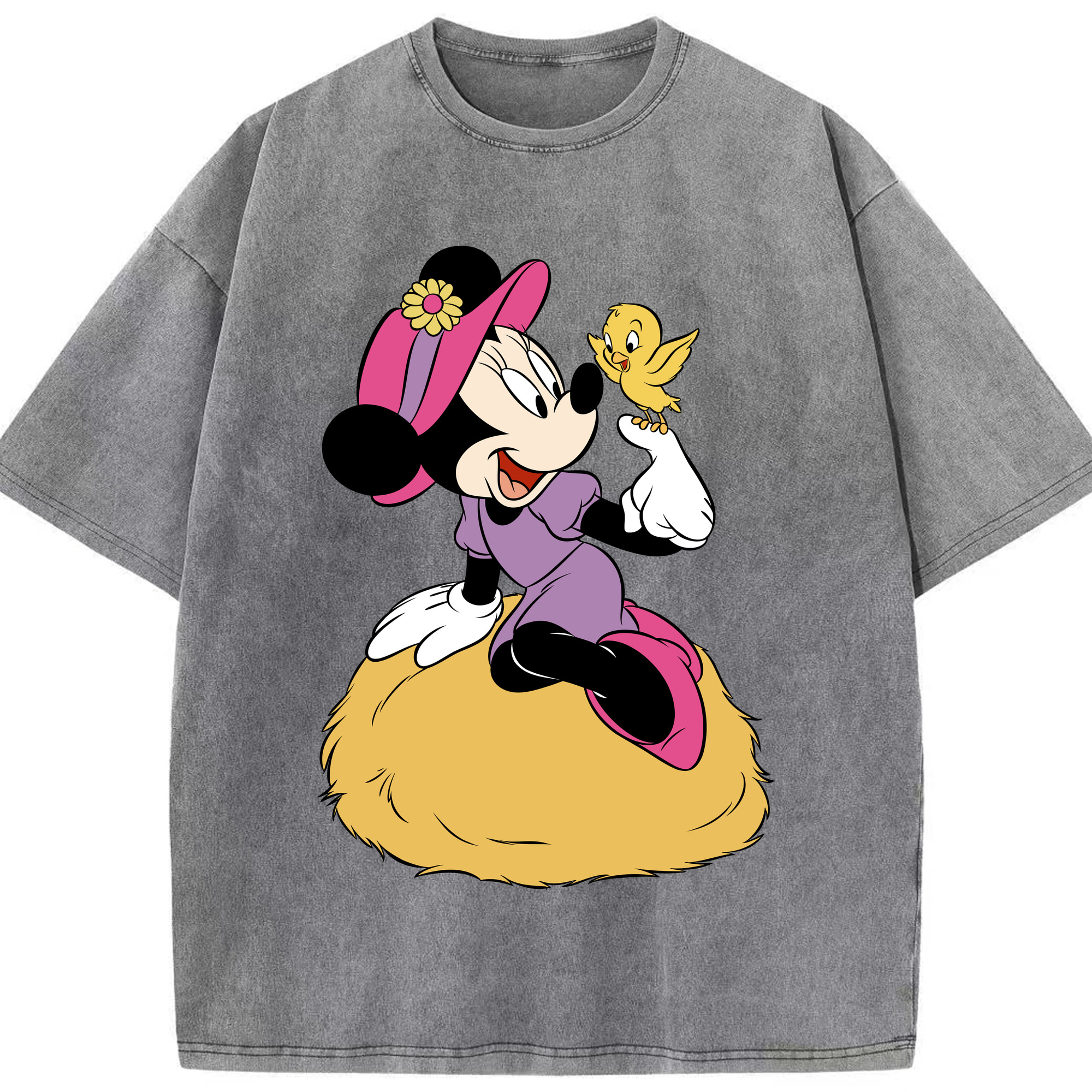 （画像用） ミッキーマウス Mickey Mouse 綿100% ヴィンテージ風 半袖Tシャツ（フロントプリント）