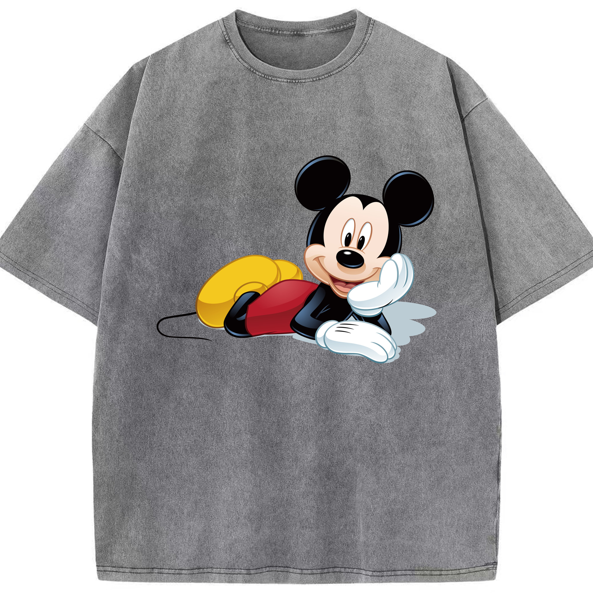 （画像用） ミッキーマウス Mickey Mouse 綿100% ヴィンテージ風 半袖Tシャツ（フロントプリント）