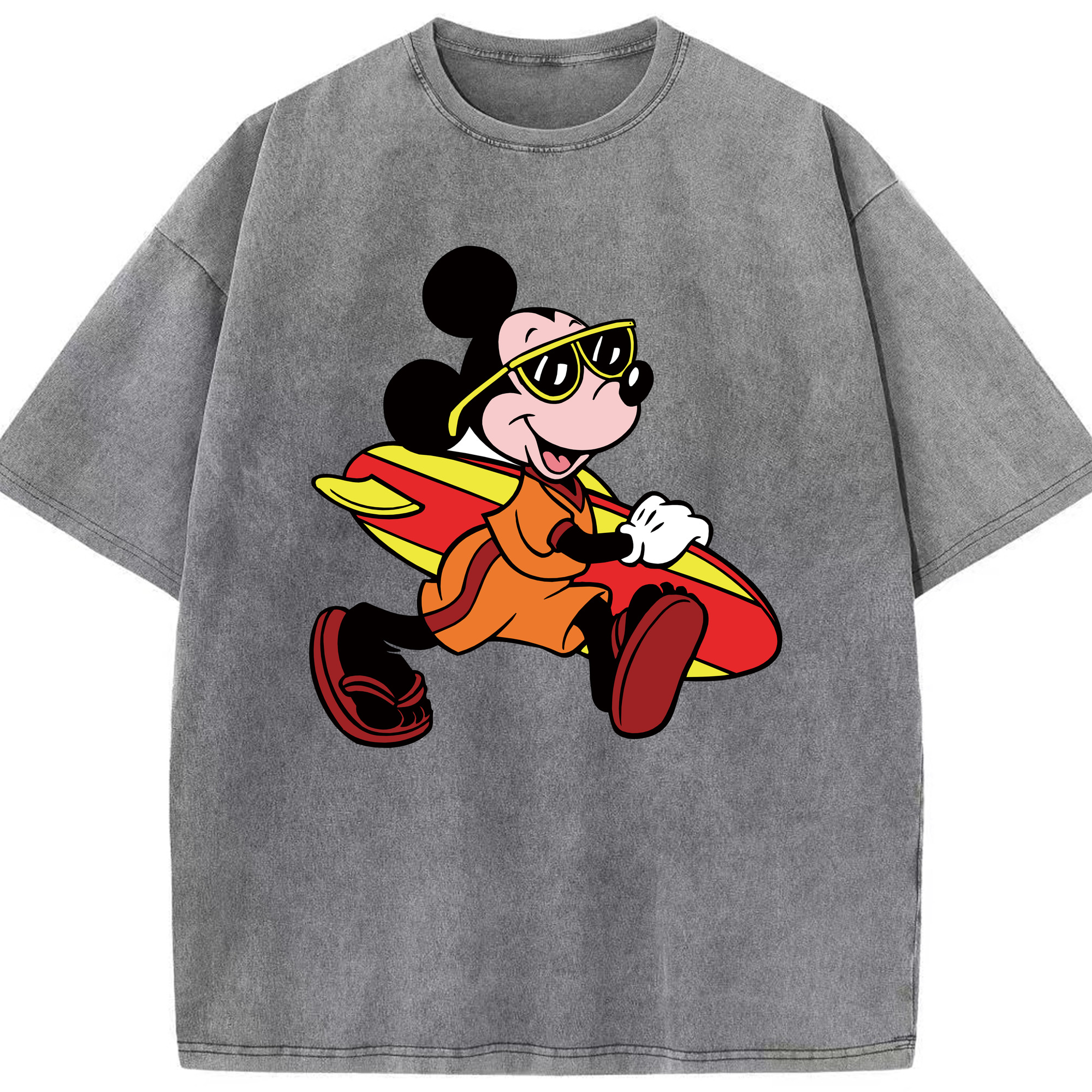 （画像用） ミッキーマウス Mickey Mouse 綿100% ヴィンテージ風 半袖Tシャツ（フロントプリント）