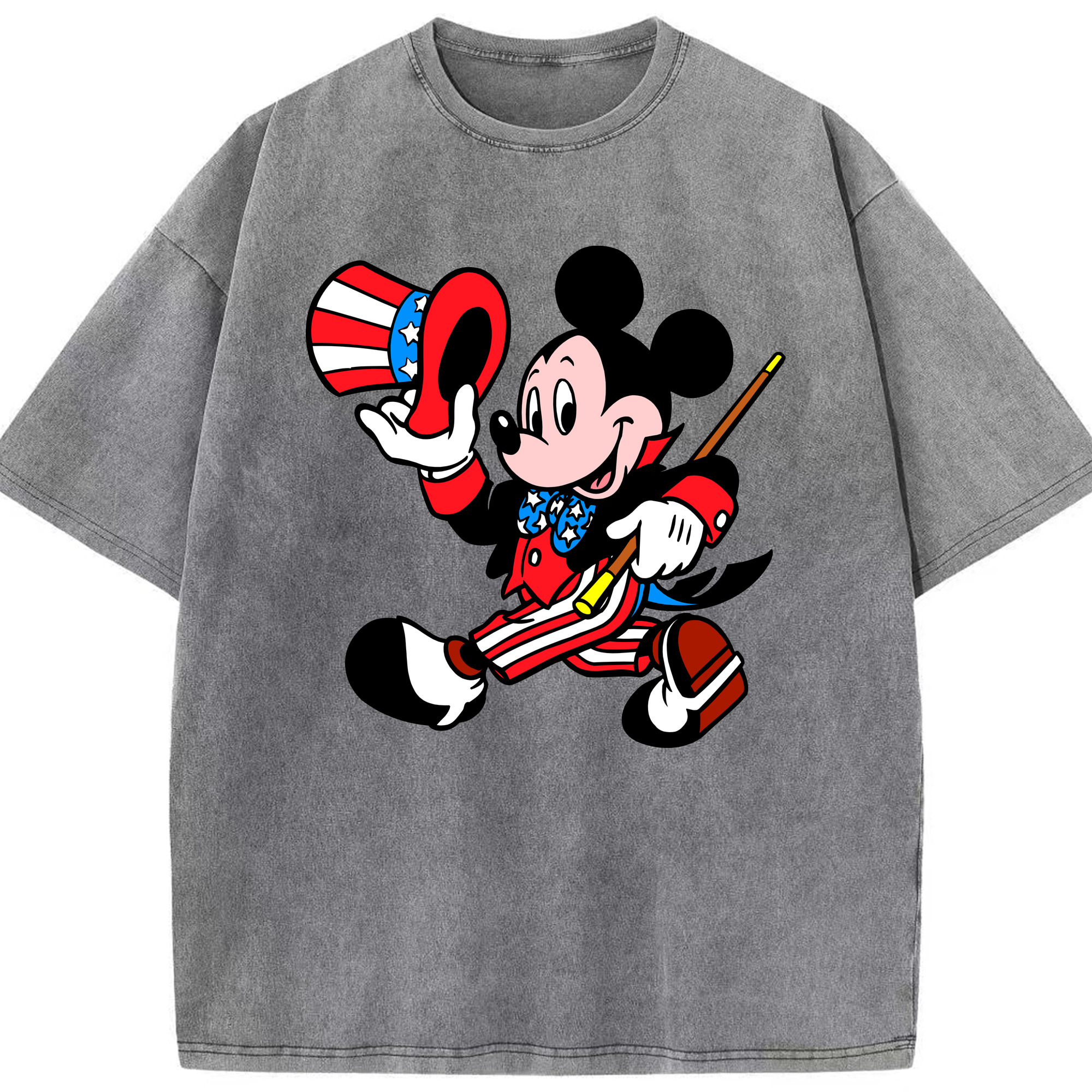 （画像用） ミッキーマウス Mickey Mouse 綿100% ヴィンテージ風 半袖Tシャツ（フロントプリント）