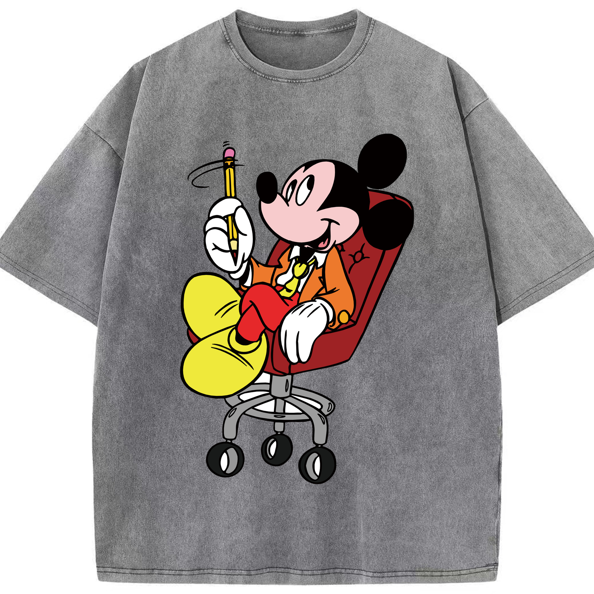 （画像用） ミッキーマウス Mickey Mouse 綿100% ヴィンテージ風 半袖Tシャツ（フロントプリント）